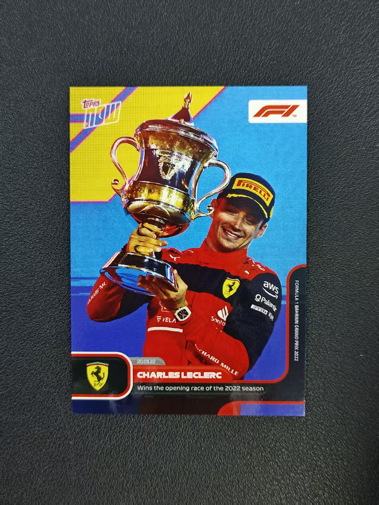 2022 Topps Now Charles Leclerc F1 勒克莱尔 法拉利 赢得巴林大奖赛首秀 收藏必备 卡品如图 CH 2