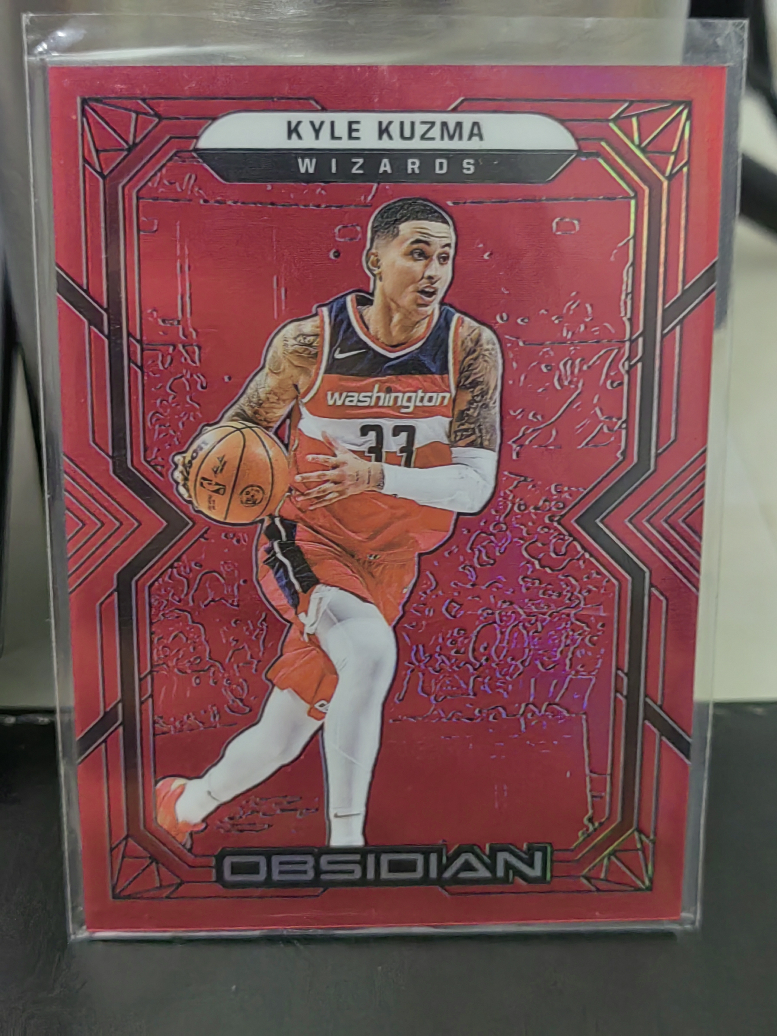 2021-22 Panini Obsidian Kyle Kuzma 黑曜石 红折 凯尔 库兹马 奇才 篮 白边白角 不保卡品 卡品如图