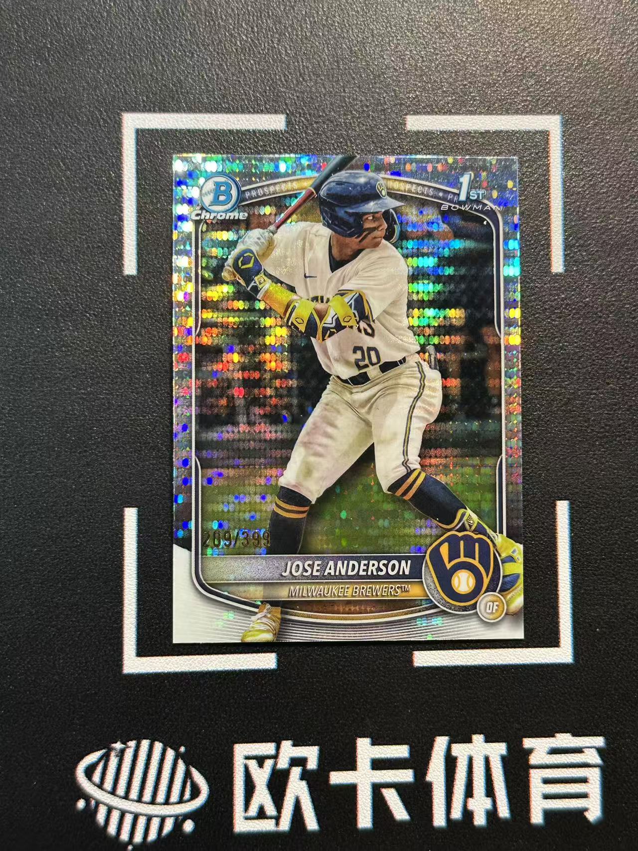 2025 Topps Bowman Chrome Jose Anderson 【欧卡体育】鲍曼TC 1st首秀 何塞 安德森 399编 银脉冲折 酿酒人 卡品如图(YDD)