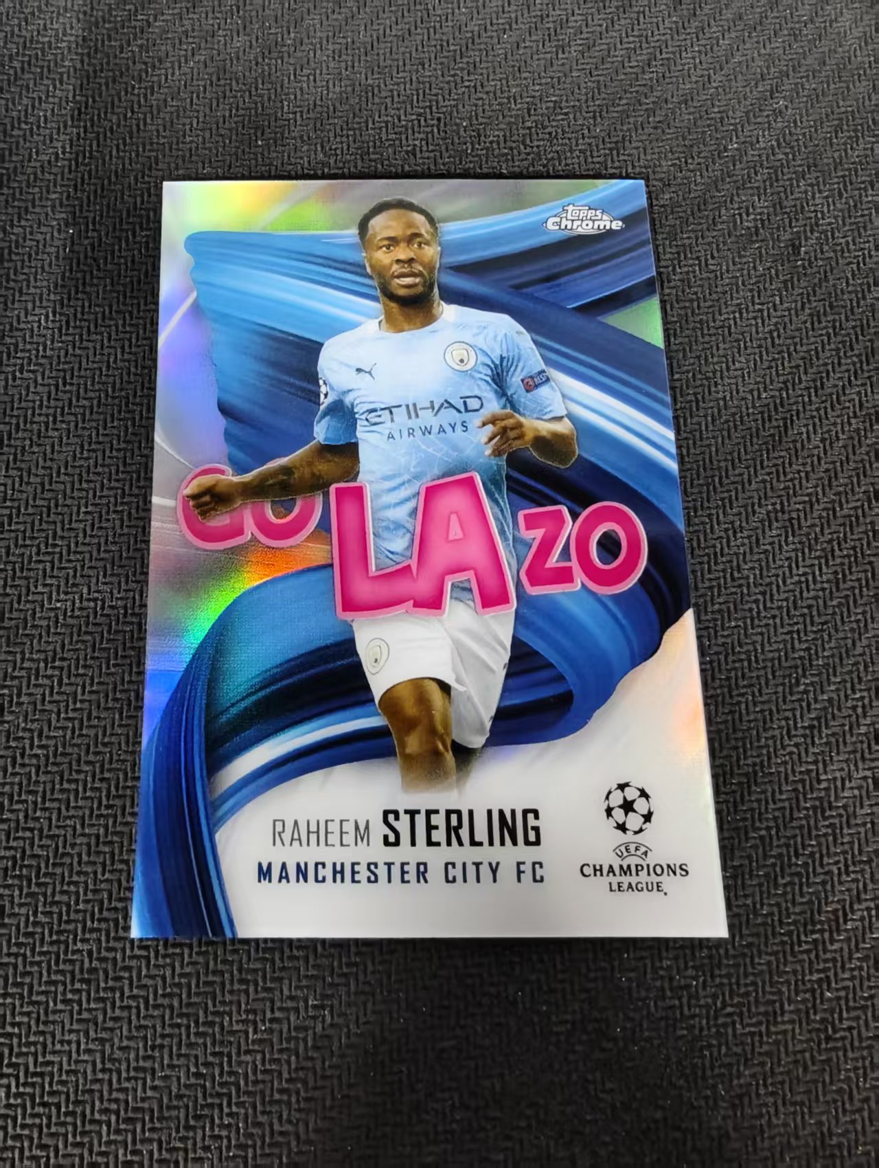 【可合并,不累计】2021 Topps Chrome Raheem Sterling 斯特林 曼城 Golazo特卡 欧冠 银折 划痕 边角瑕疵