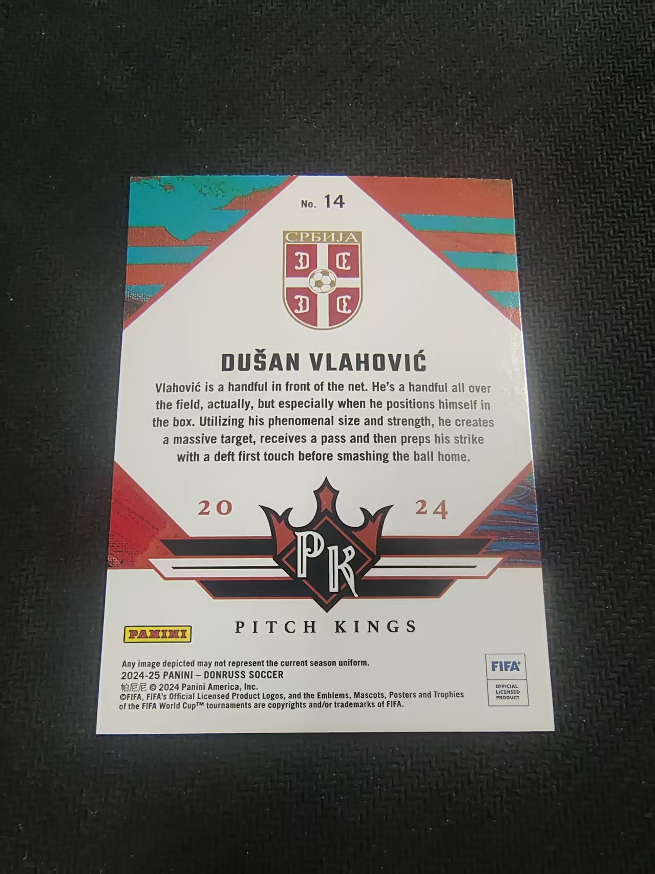 【可合并,不累计】2024-25 Panini Donruss dusan vlahovic 杜尚 弗拉霍维奇 塞尔维亚 油画特卡 FIFA杜蕾斯 划痕 边角瑕疵 #14