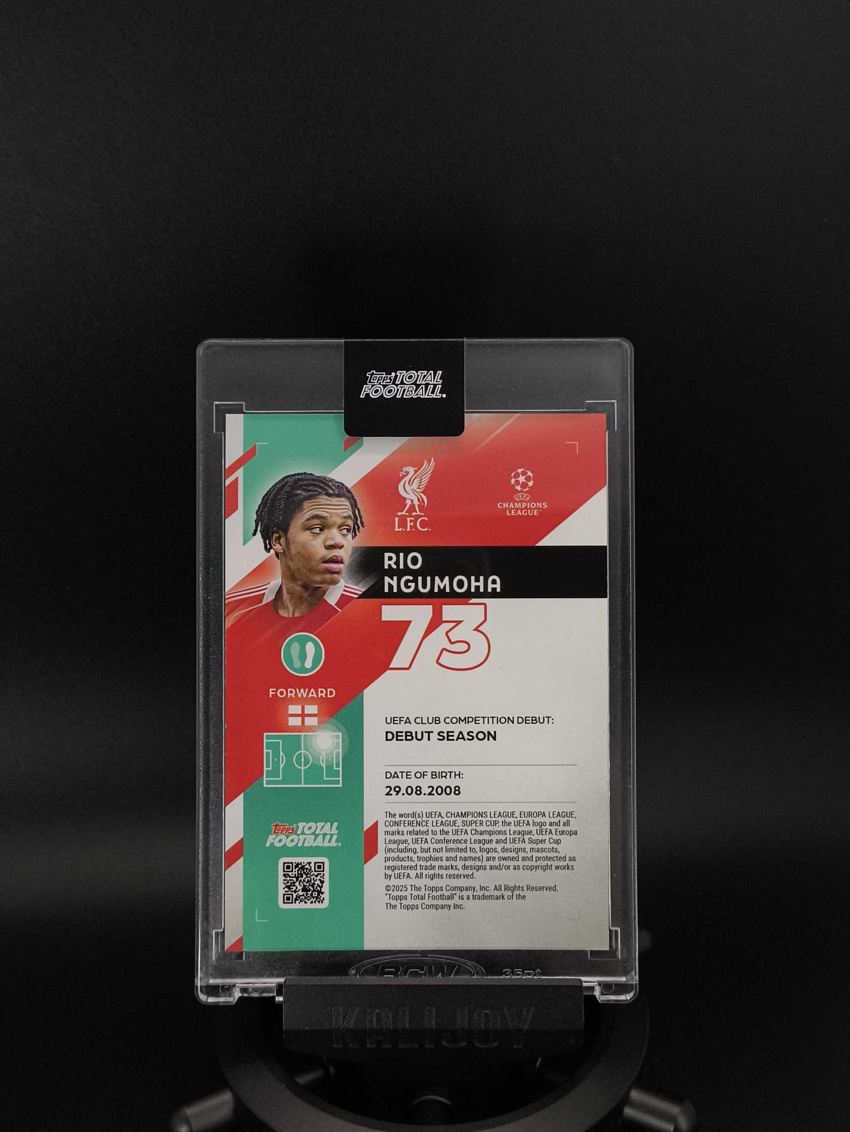 2025-26 Topps Total Football Rio Ngumoha 里奥・恩古莫哈 RC 利物浦超新星 恩古莫哈 利物浦 红军 英格兰 5/50编 TTF 原封砖