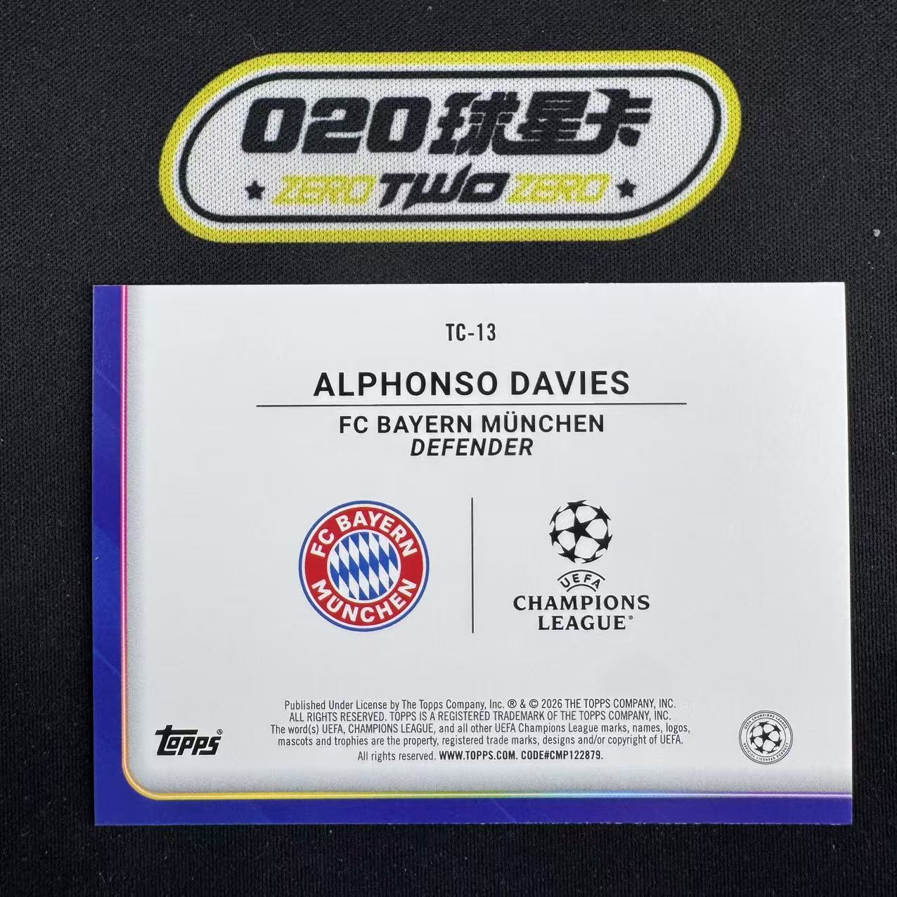 2025-26 Topps UCC Alphonso Davies 欧战 阿方索 戴维斯 49/50编 金折 奖杯追逐者特卡 拜仁(OSORA)