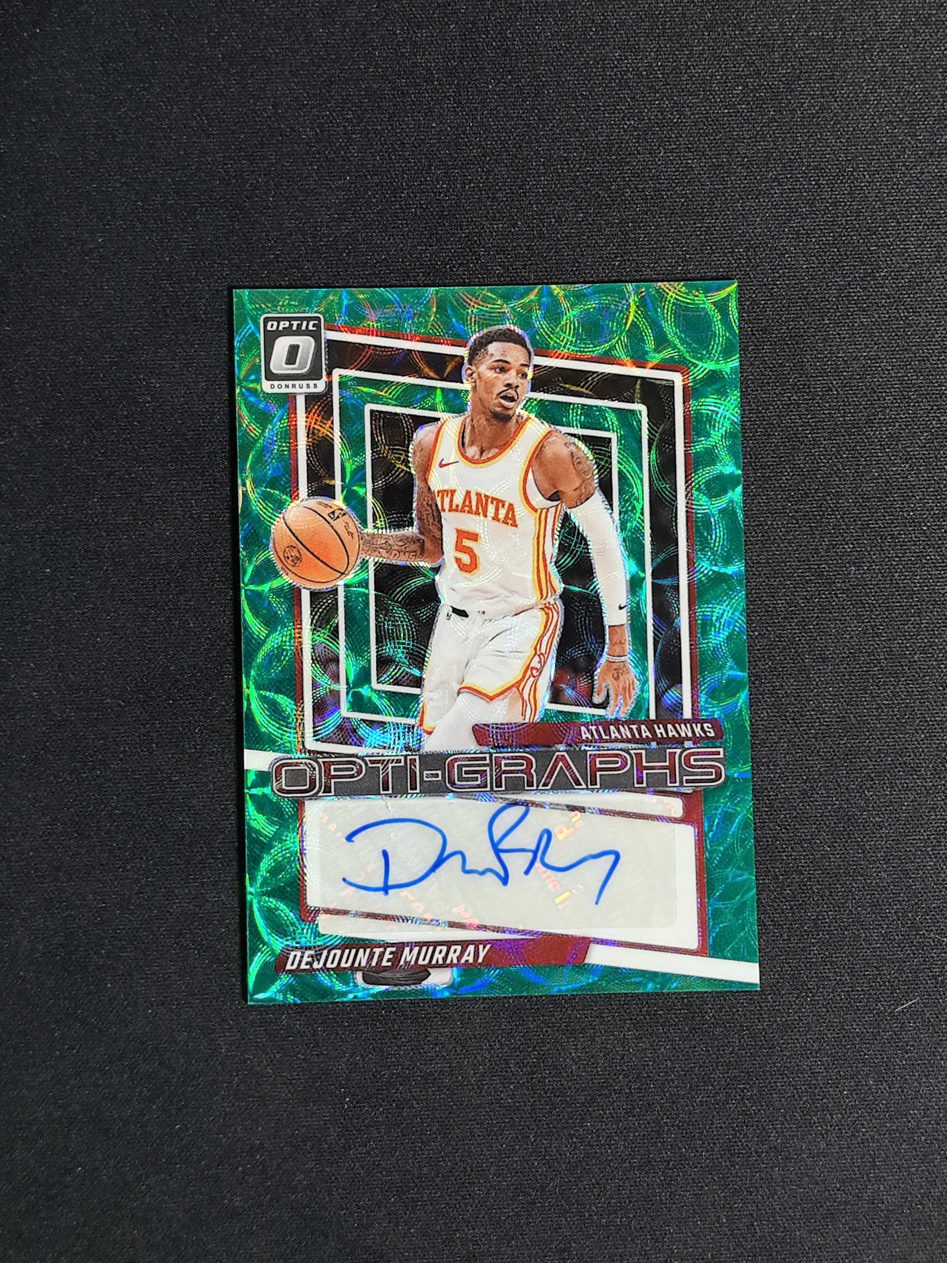 2023-24 Panini Contenders Optic dejounte Murray 杜蕾斯 老鹰 德章泰 穆雷 绿圈圈折 折射 签字 专收必备 卡品如图 鱼【CYT球星卡】