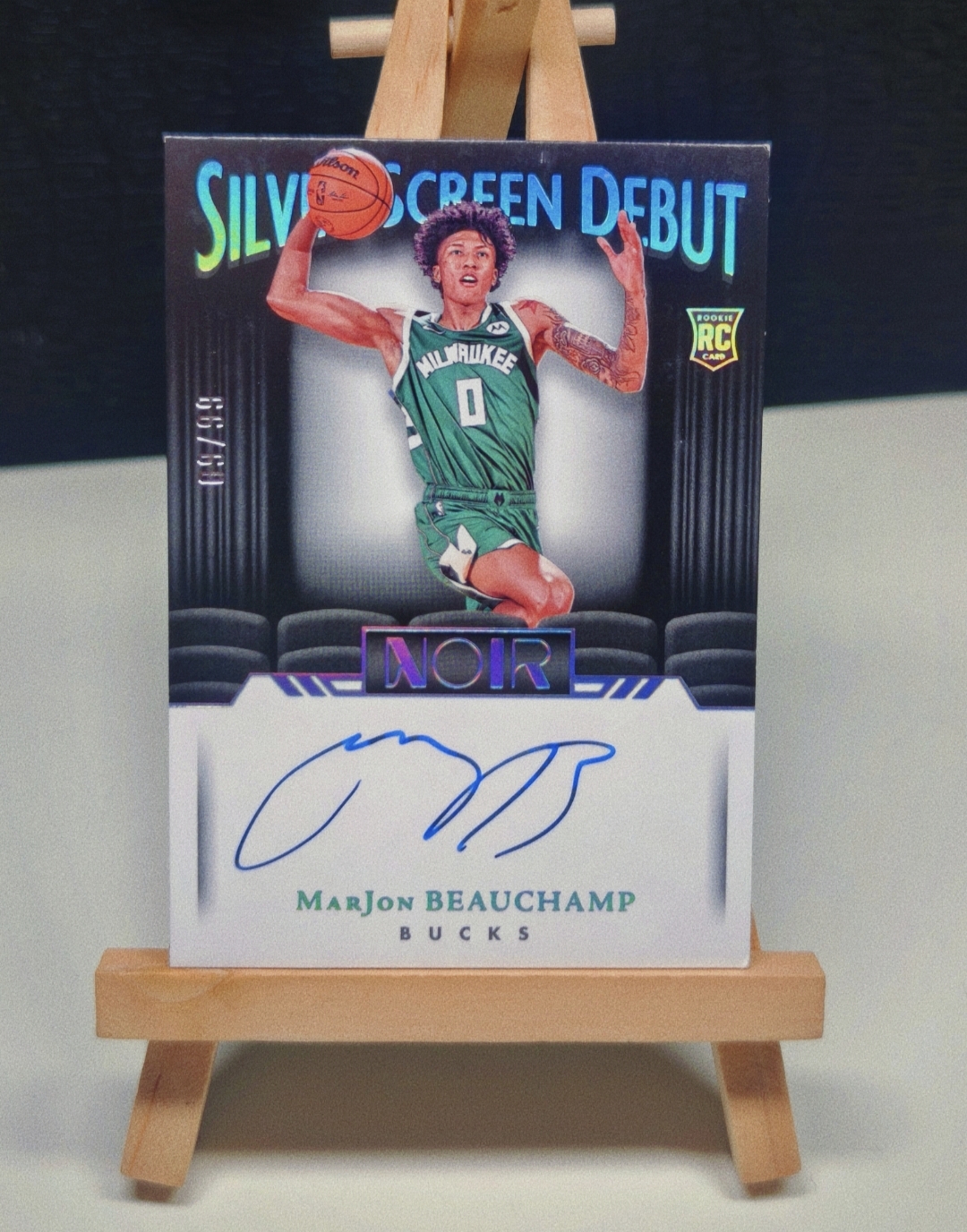 2022-23 Panini Noir MarJon Beauchamp RC 雄鹿 马乔恩比彻姆 noir 99编 新秀 RC 字母哥 收藏必备 细节如图 sga 可评bgs psa 如图