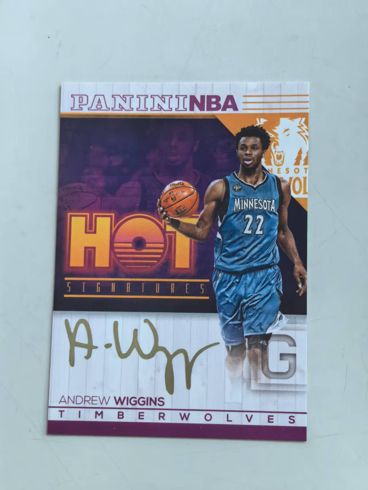 2015 Panini Hoops Andrew Wiggins 森林狼 印签 签名卡签字卡 【黑魔苏】