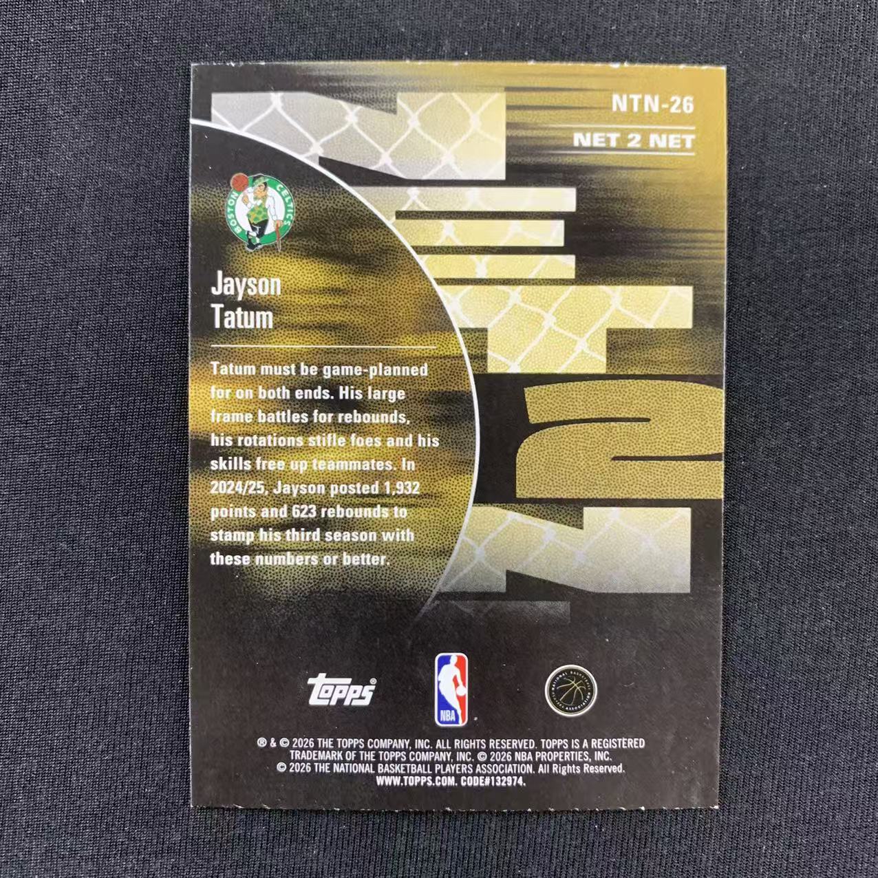 2026 Topps NBA Hoops Jayson Tatum 杰森 塔图姆 凯尔特人 Net 2 Net 特卡 折射 瑕疵图三四 收藏必备
