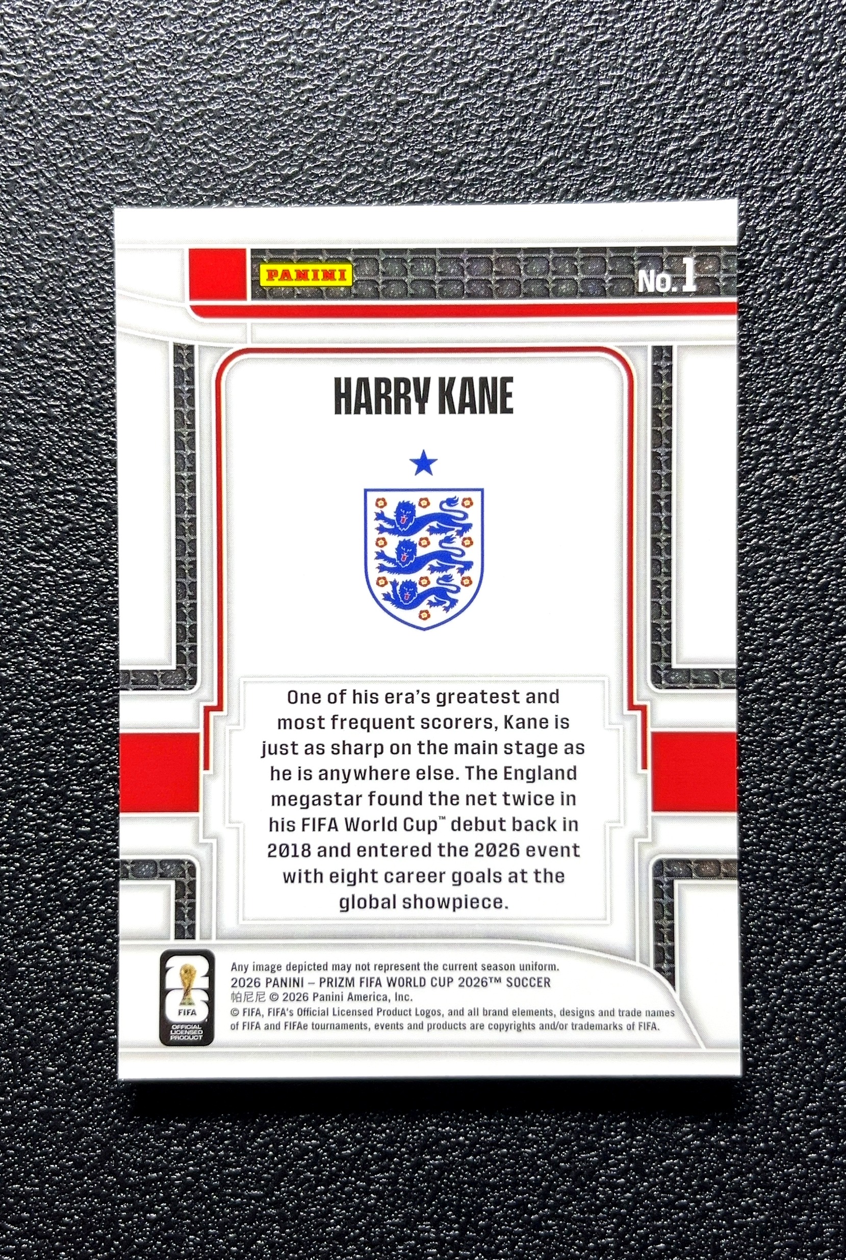 【小白1%代卖】2026 Panini Scorers Club Prizm 普利兹姆 Harry Kane 哈里·凯恩 卡品如图 高价值 #1 England 英格兰 0809