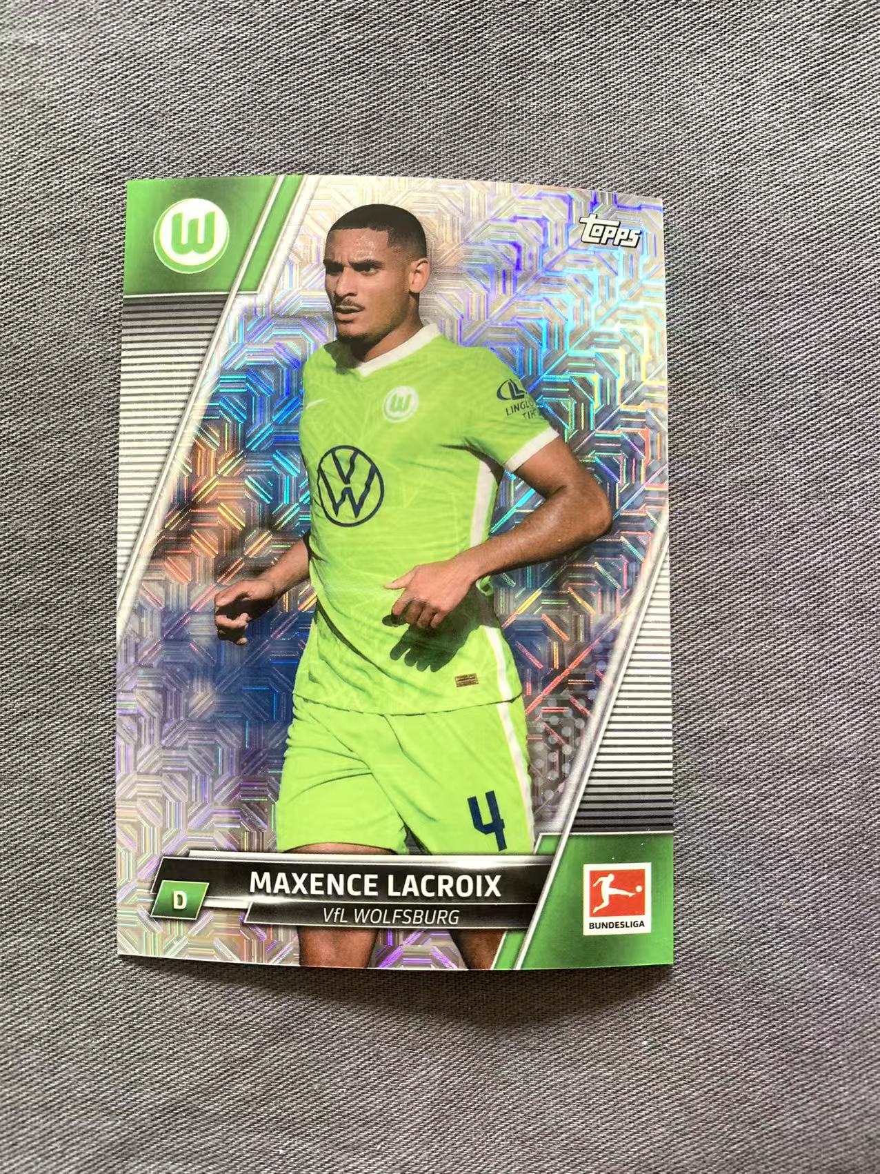 2022 Topps Chrome Maxence Lacroix 日版tc系列 法国 沃尔夫斯堡 后卫 拉克鲁瓦 银MOJO折 折射 戴戴