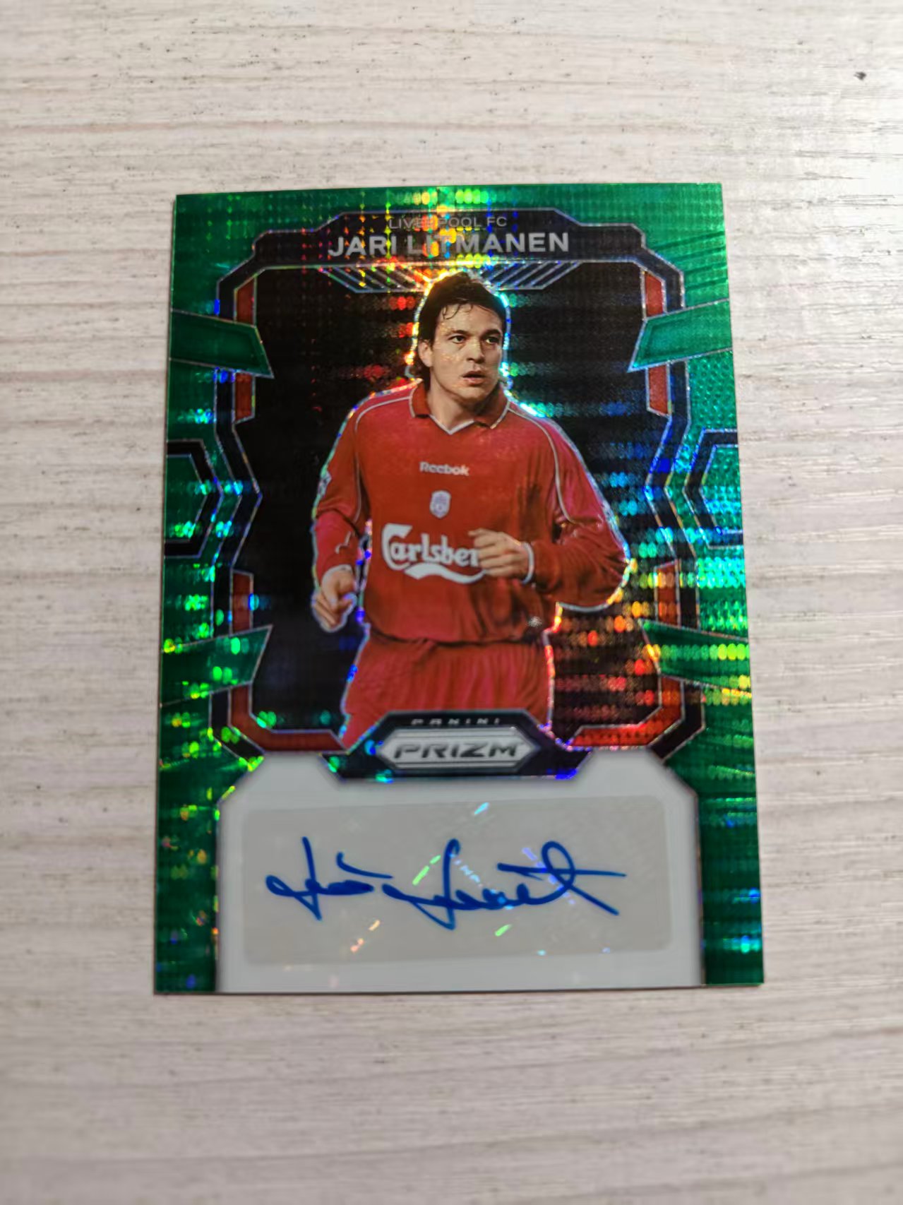 2023-24 Panini Prizm Jari Litmanen 【西北拍卖】帕尼尼英超prizm 利特马宁 绿脉冲折签字 利物浦 芬兰 行