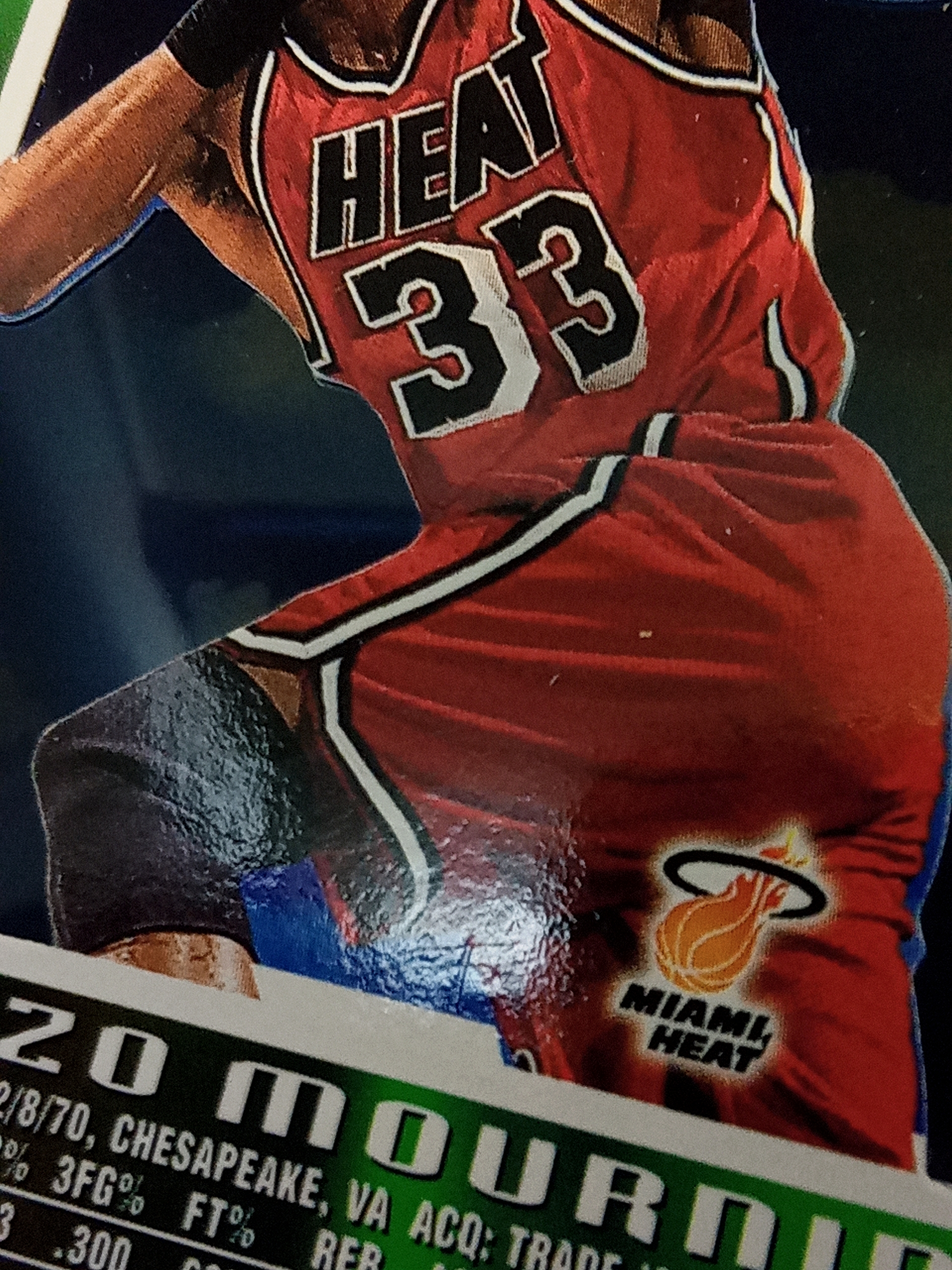 【DC拍卖】9.29小科比(微瑕)`1996-97 Skybox E-X2000 #36 Alonzo Mourning 阿朗佐莫宁 迈阿密热火 绿渐变胶片折射老球星卡`