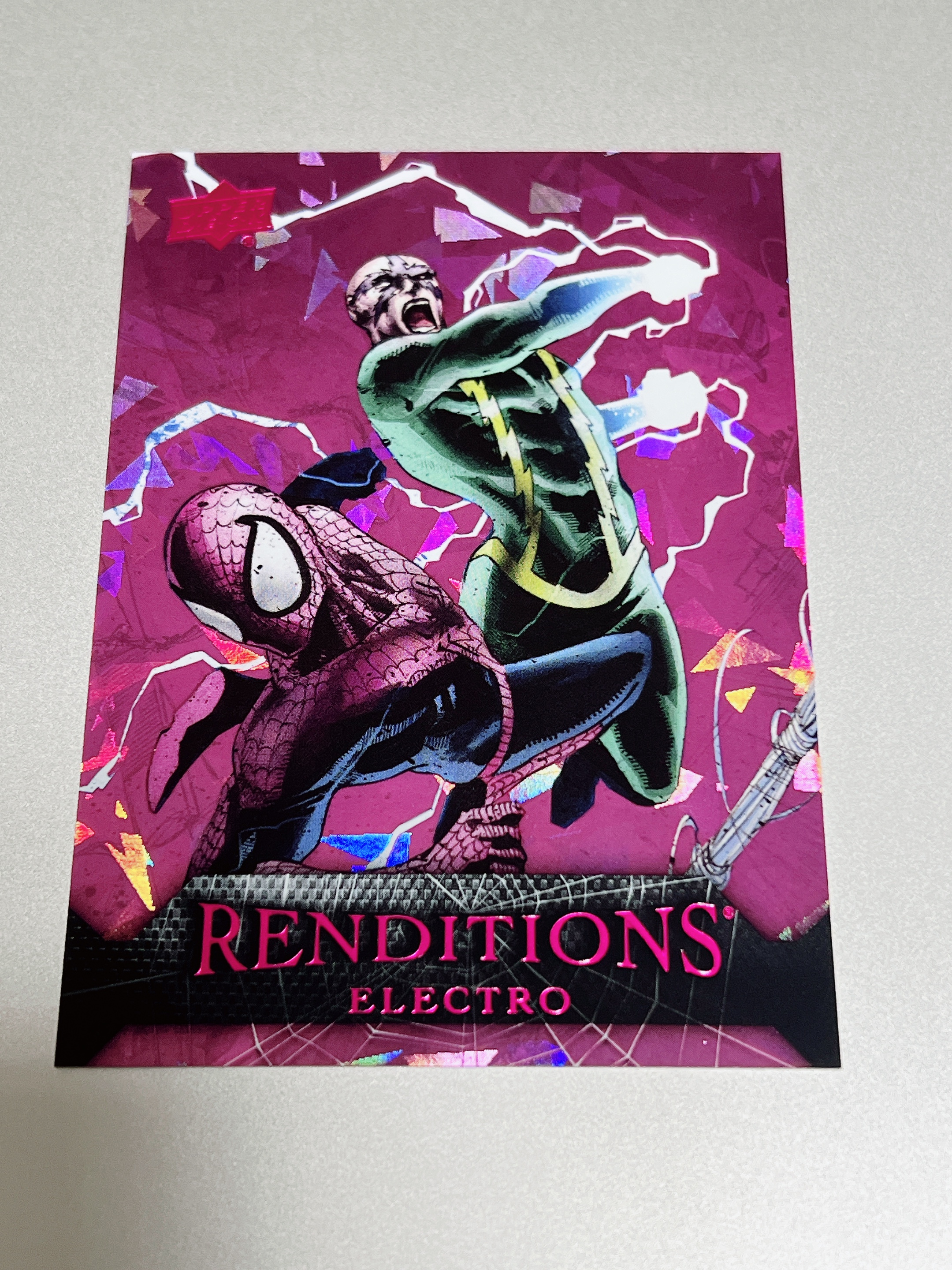 2024 Upper Deck Marvel (MCU) Renditions Spider-man 漫威蜘蛛侠演绎 粉折 199编 #43 电光人 收藏 Electro 005/199 蜘蛛侠反派