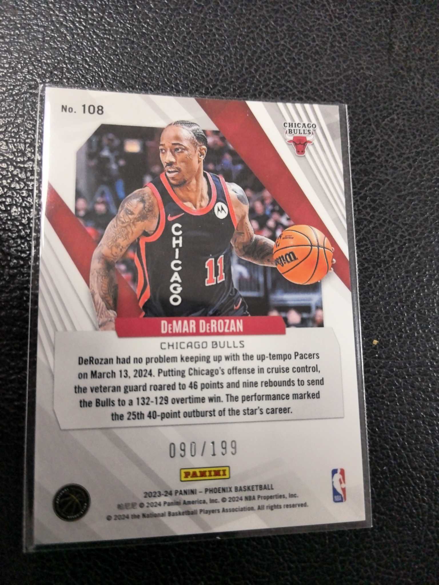 2023-24 德玛尔 德罗赞 199编 公牛 国王 红折 镭射 折射 凤凰 12-2