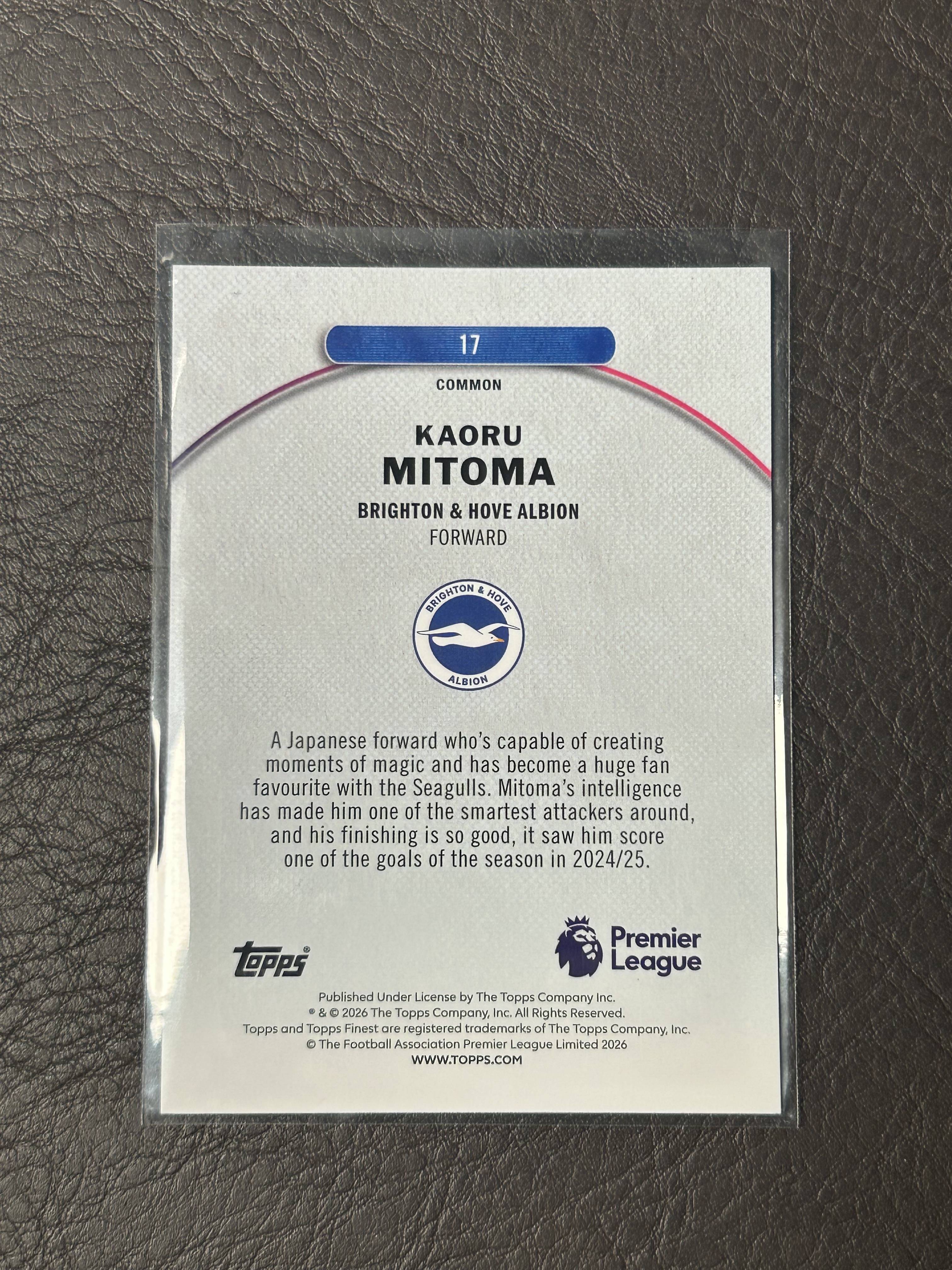 2026 Topps Finest Kaoru Mitoma #17 英超 绿折 三球王 三狗 75编 布莱顿
