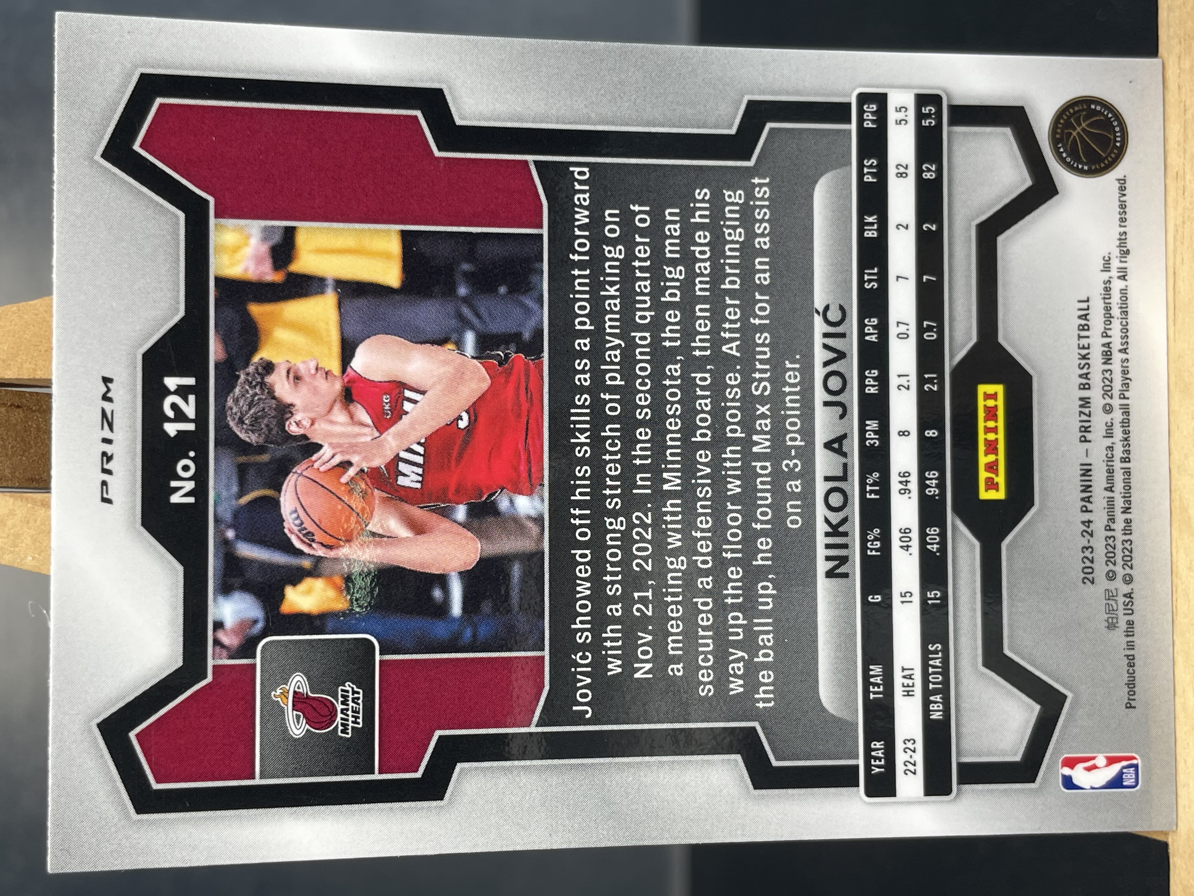 (A3) 2023-24 PANINI PRIZM 红碎冰 尼古拉 约维奇 热火 近期大热球星 收藏凑套必备 卡品如图 !!!