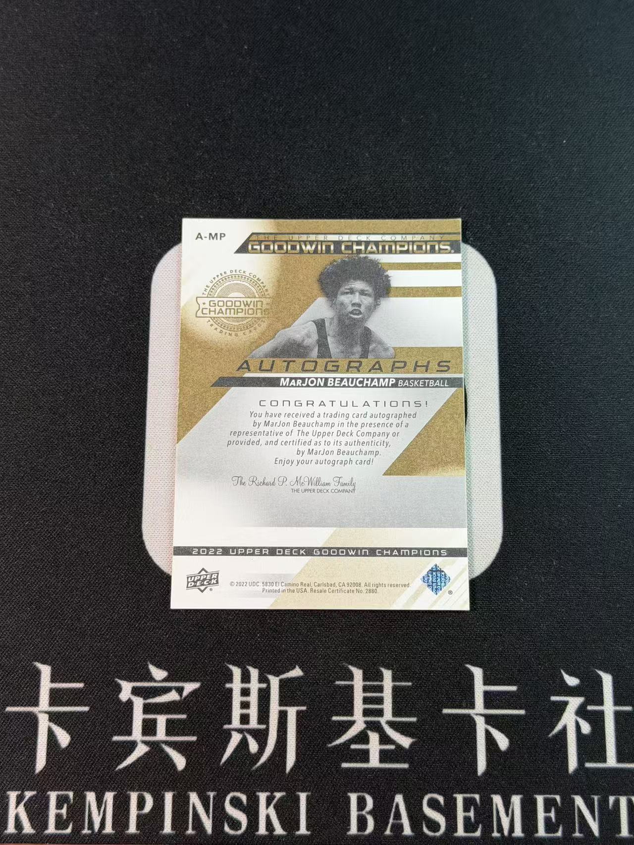 2022-23 Upper Deck Goodwin MarJon Beauchamp RC 【卡宾】马乔恩 比彻姆 雄鹿 新秀年 UD 古德温 手写编 50编 卡签 铭文签 大比例 翁翁
