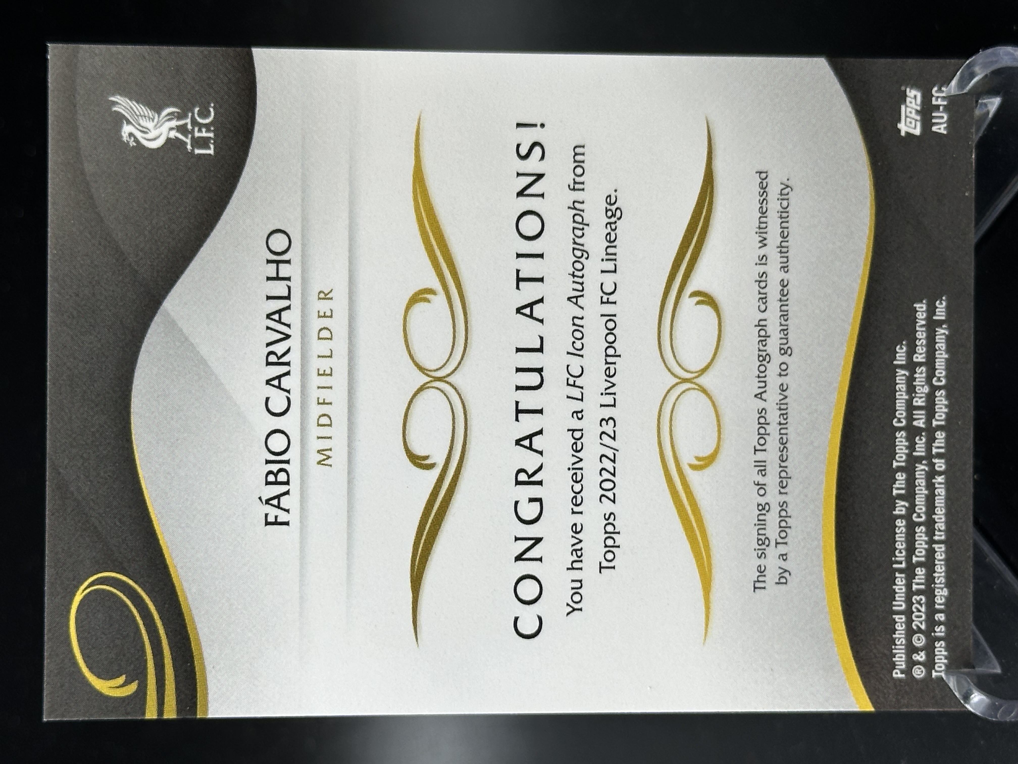 2023-24 Topps Lineage Fábio Carvalho 【小黄拍卖】利物浦 血统 法比奥 卡瓦略 新秀 rc 签字「cook」