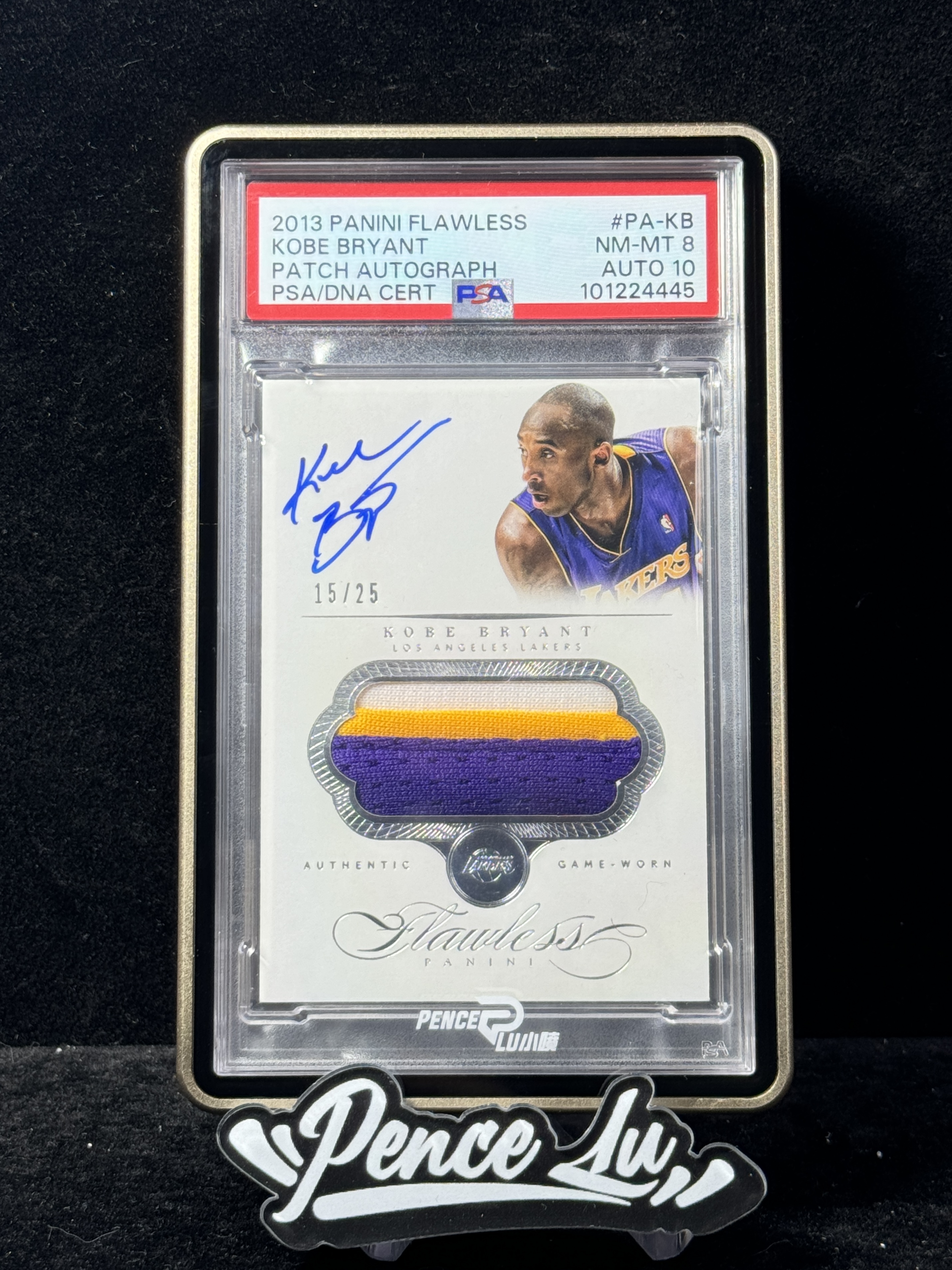 【喷子拍卖】2013-14 panini flawless Kobe Bryant 手提 洛杉矶湖人 科比 布莱恩特 patch 签字 25编 PA 卡签 墨迹超好 大hit卡 A签 PSA8/10 超美 专收必备 送订制壳 AVO
