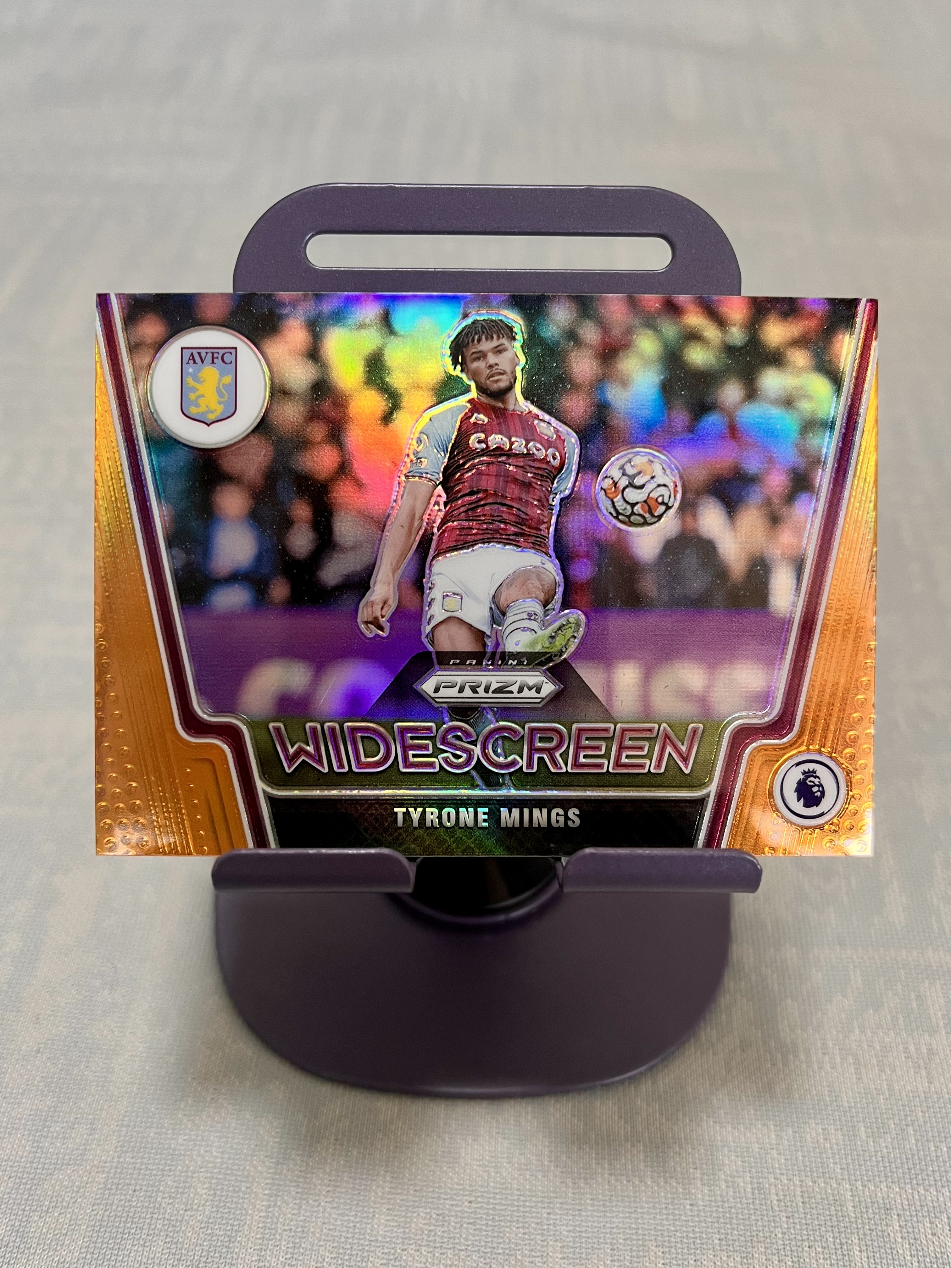 2021-22 Panini Prizm Tyrone Mings 明斯 阿斯顿维拉【带编 低编 10/25编 橙平行 折射 widescreen 宽屏特卡 英超 pz】#633