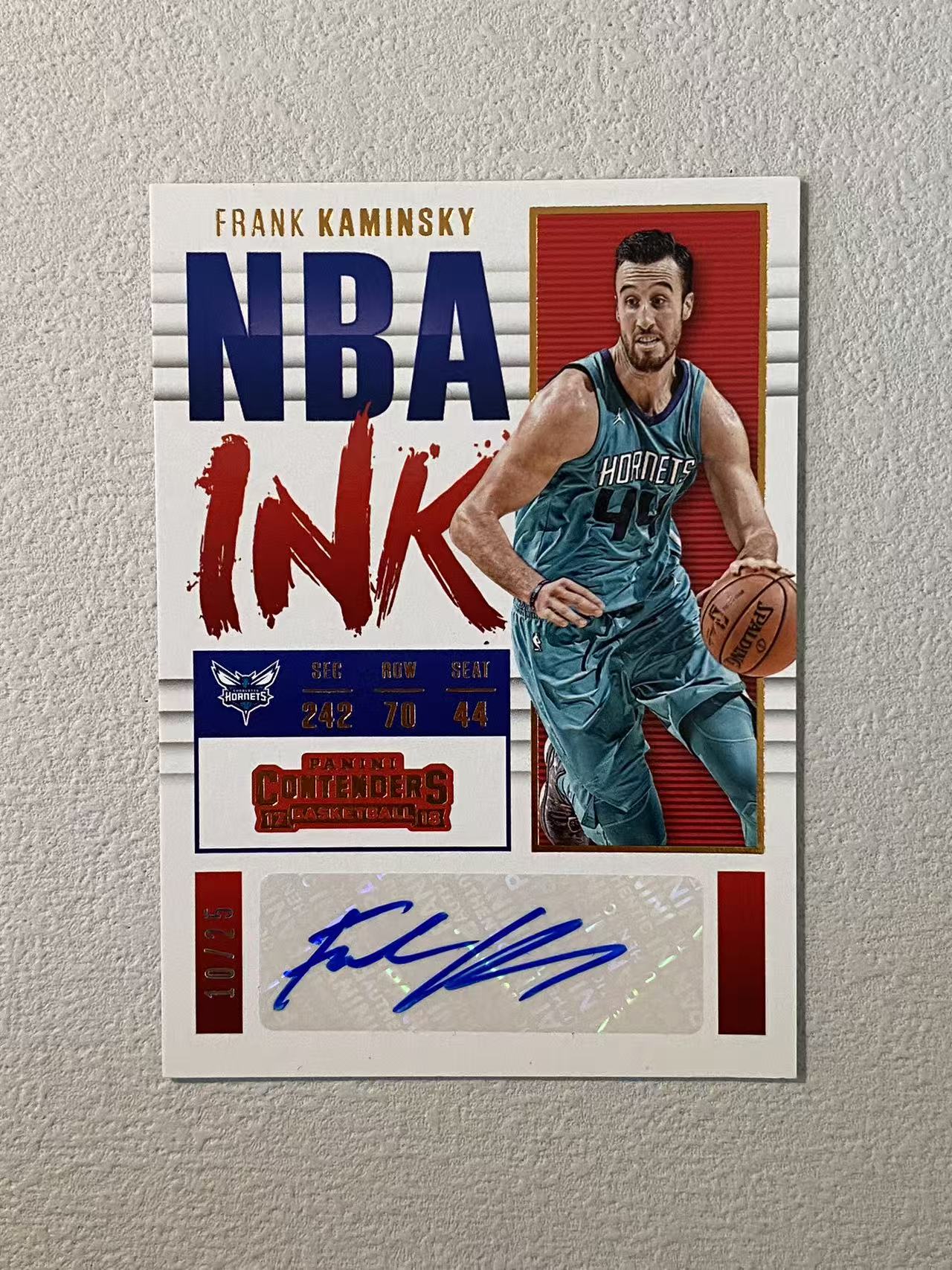 2017-18 Panini Contenders Frank Kaminsky 球票 黄蜂 卡明斯基 /25编 低编 签字 折射 收藏必备