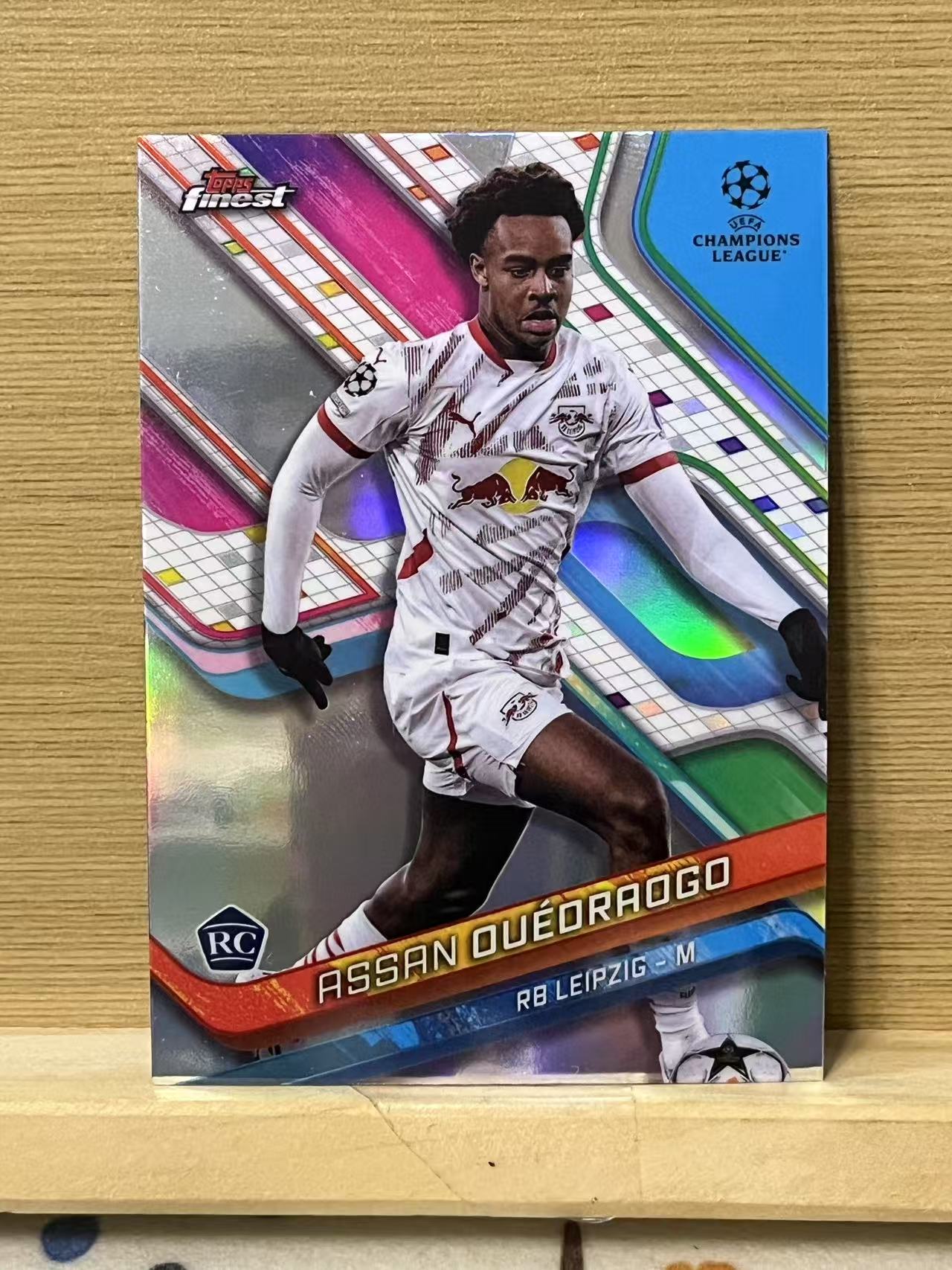 2025 Topps Finest assan ouedraogo RC 阿桑 韦德拉奥果 新秀 莱比锡红牛 银折 欧冠 卡品如图 实卡精美 A4