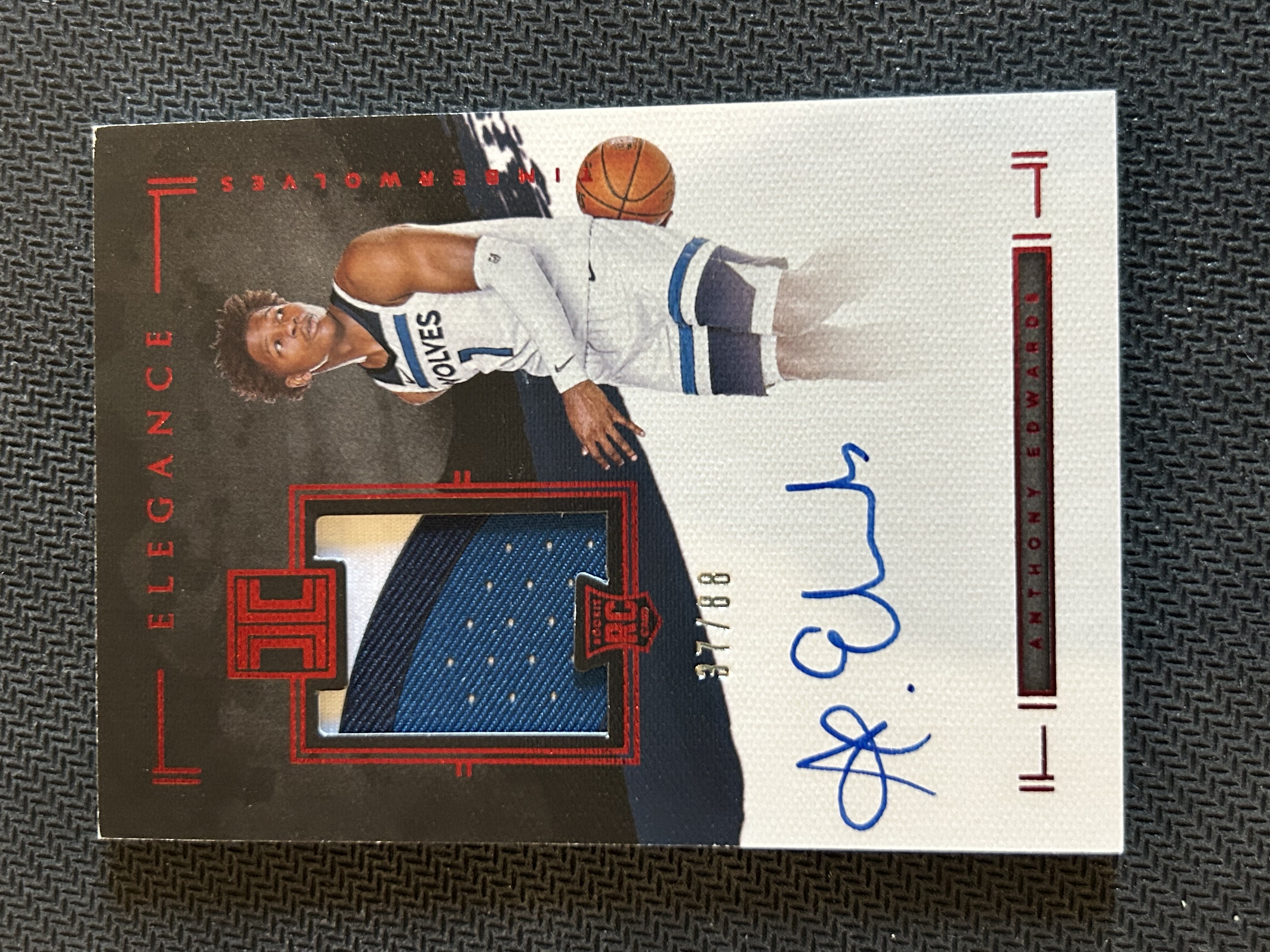 2020-21 Panini Impeccable Anthony Edwards RC 小真金 安东尼 爱德华兹 华子 森林狼 37/88编 RPA 亚版 红平行 patch 签字 卡签 卡品如图