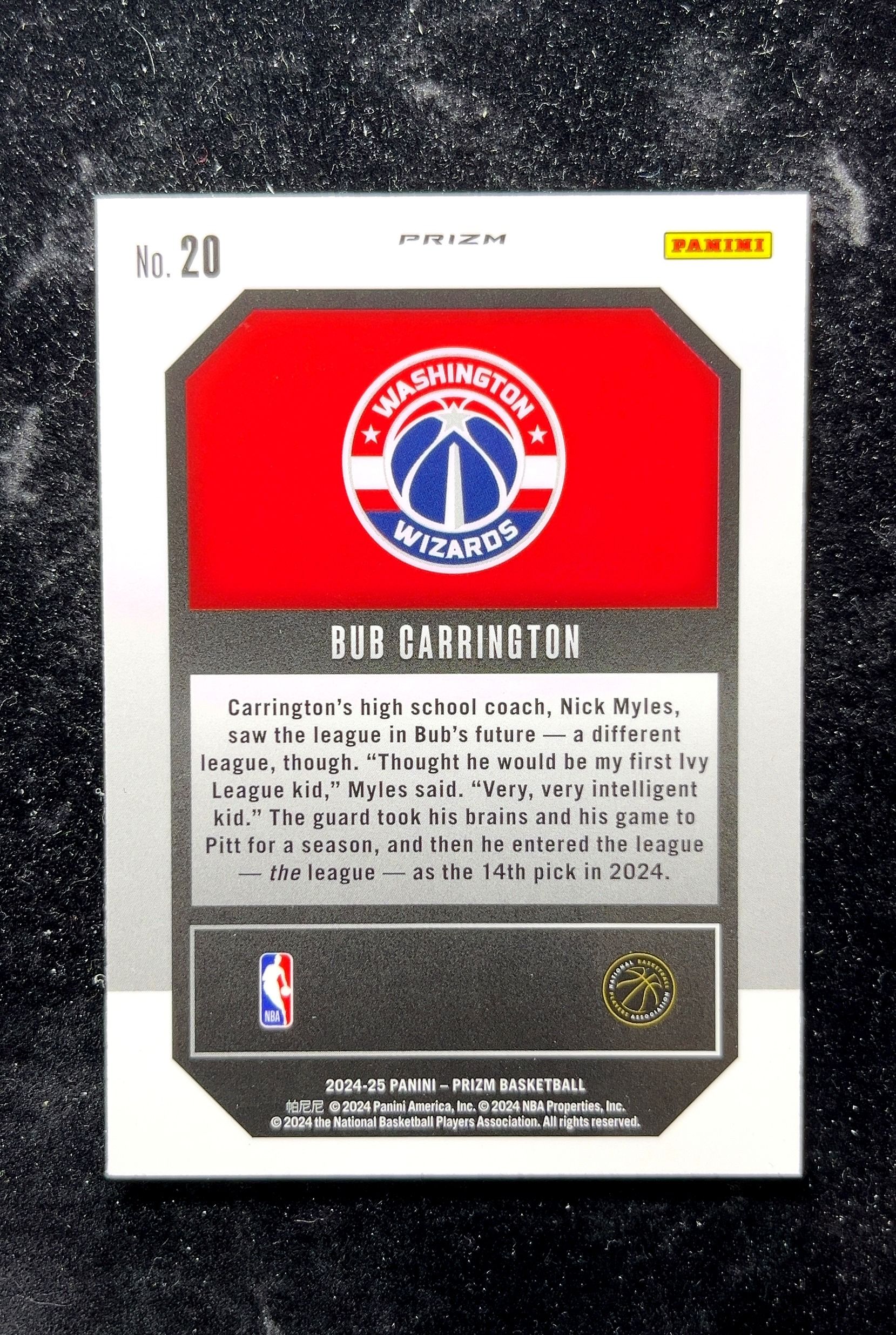 【小白1%代卖】2024 Panini Prizm Emergent 新兴 Bub Carrington 布布·卡林顿 银折 折射 新秀 RC 卡品如图 高价值 #20 0702