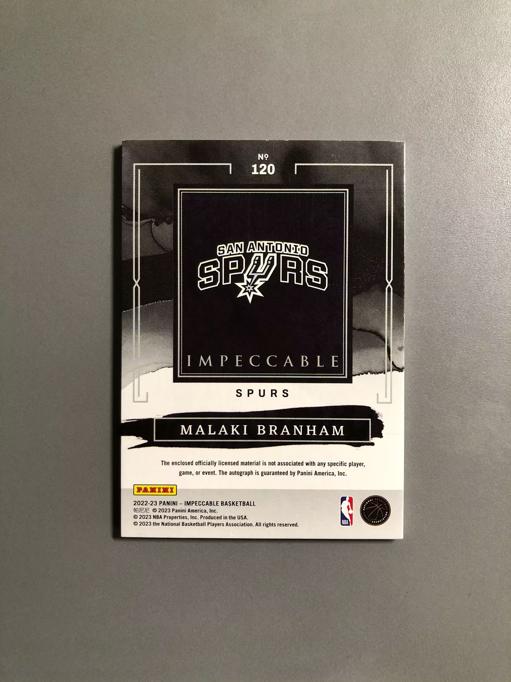 2022-23 Panini Impeccable Malaki Branham RC 马拉基布拉纳姆 马刺 新秀 RC 球衣 签字 卡签 RPA 中国红 88编 切割暴力 卡品如图 可累计FT034