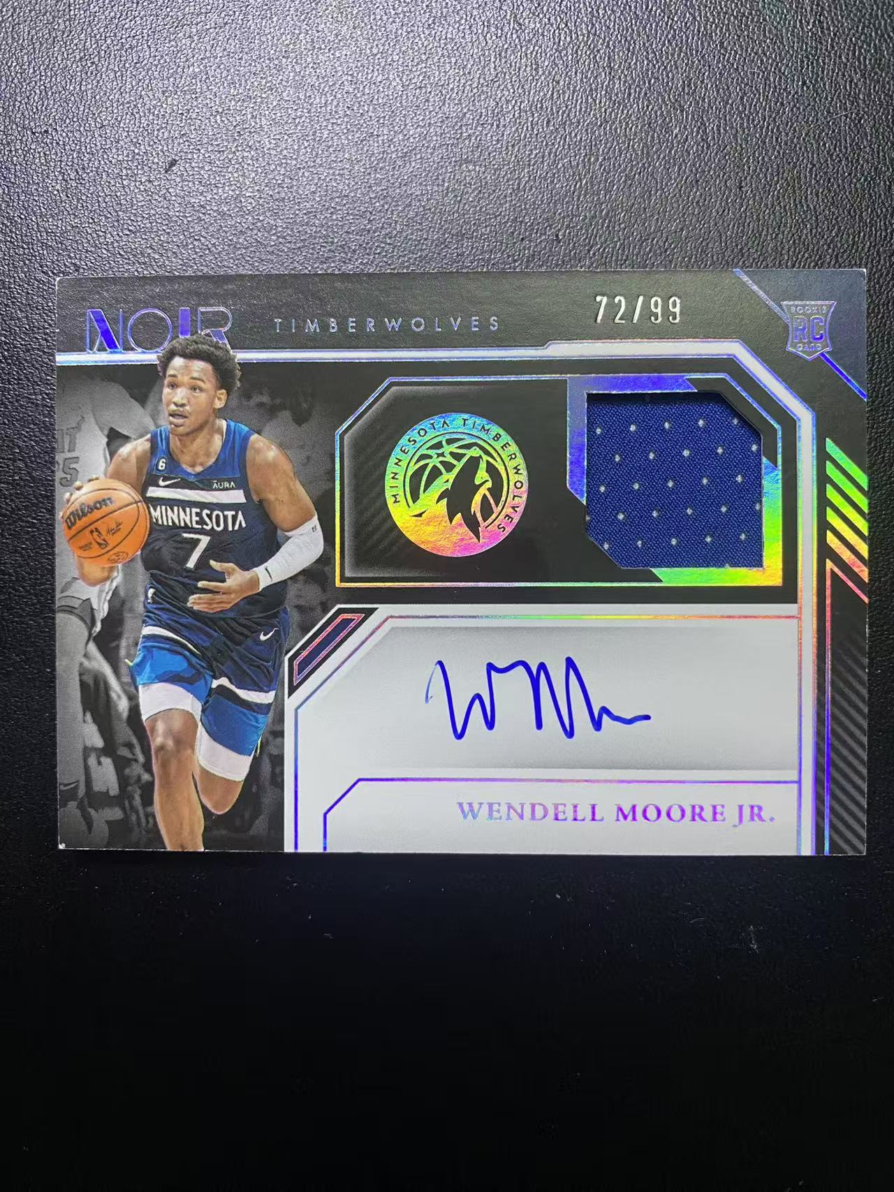 2022-23 Panini Noir Wendell Moore Jr. RC 森林狼 小温德尔 摩尔 诺尔 RJA 新秀年 签字 卡签 99编 卡品如图 值得收藏 金豆豆