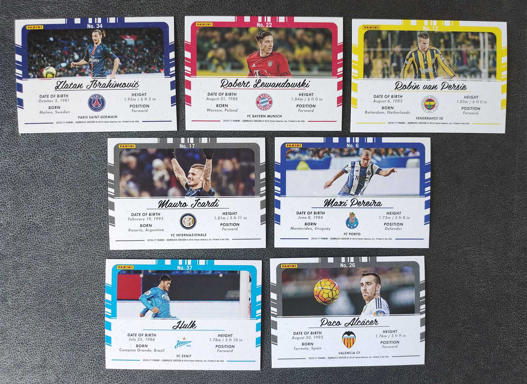 2016-17 panini donruss 杜蕾斯 特卡 范佩西 伊布拉莫维奇 莱万多夫斯基 带队 7张打包 凑套必备