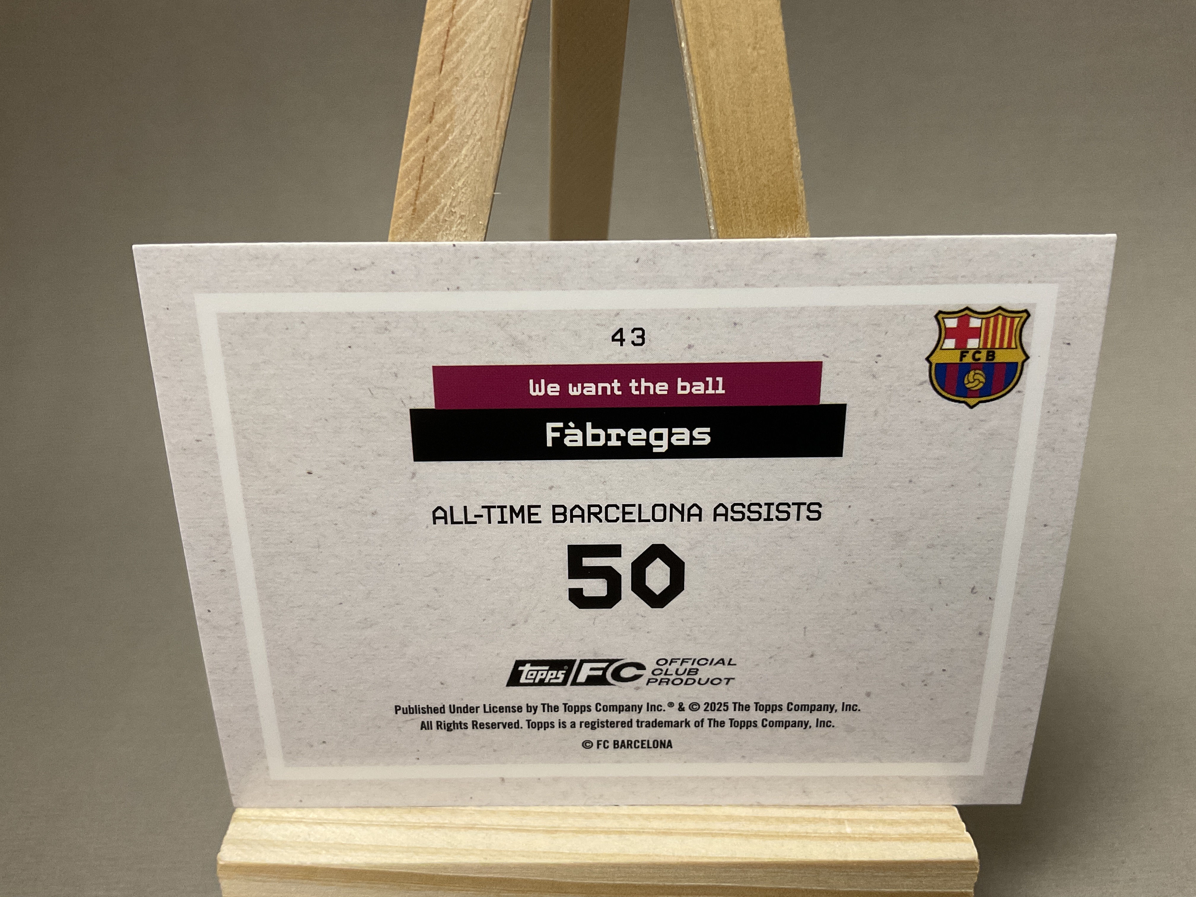 2025 Topps Topps Cesc Fabregas #199编 小法 巴萨队套 阿森纳 法布雷加斯