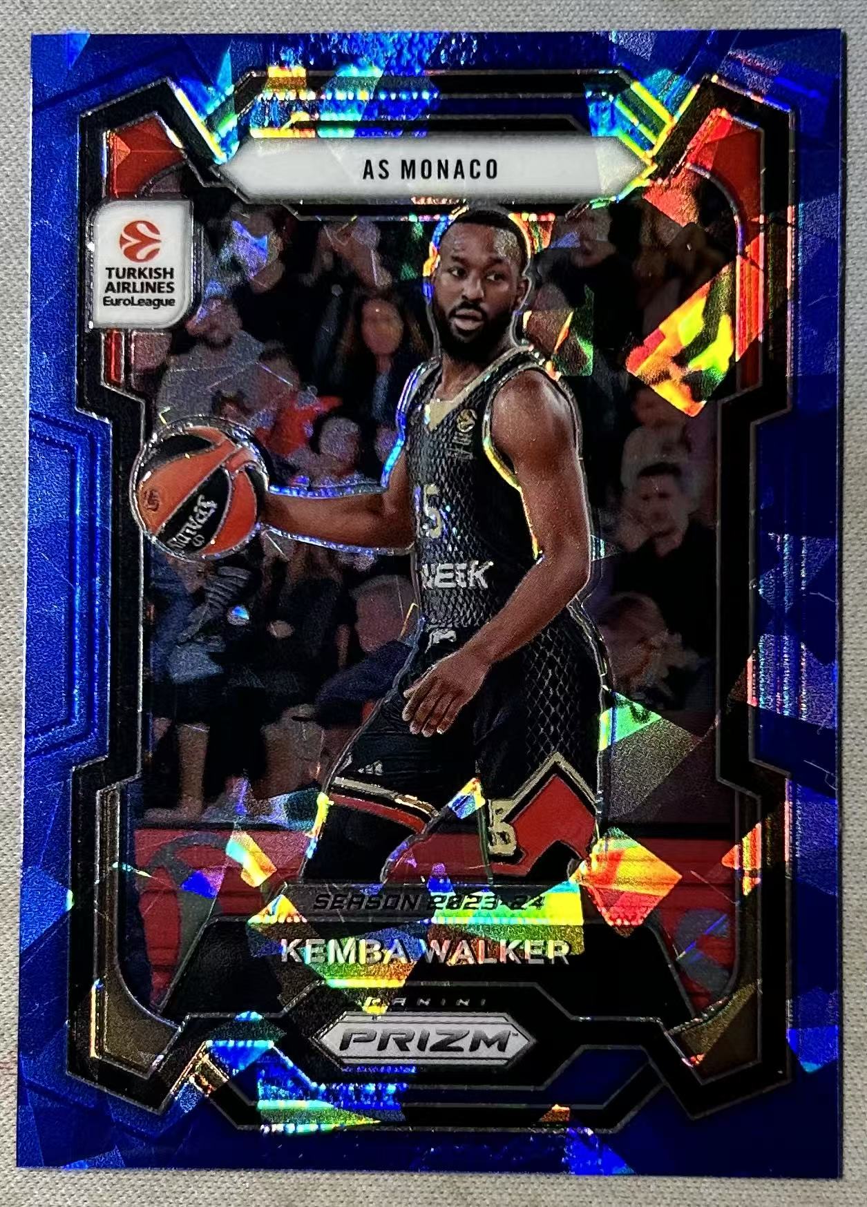 2024-25 Panini Prizm Euroleague Kemba Walker pz 欧洲联赛 肯巴 沃克 125编 蓝碎冰折 碎冰 卡品如图