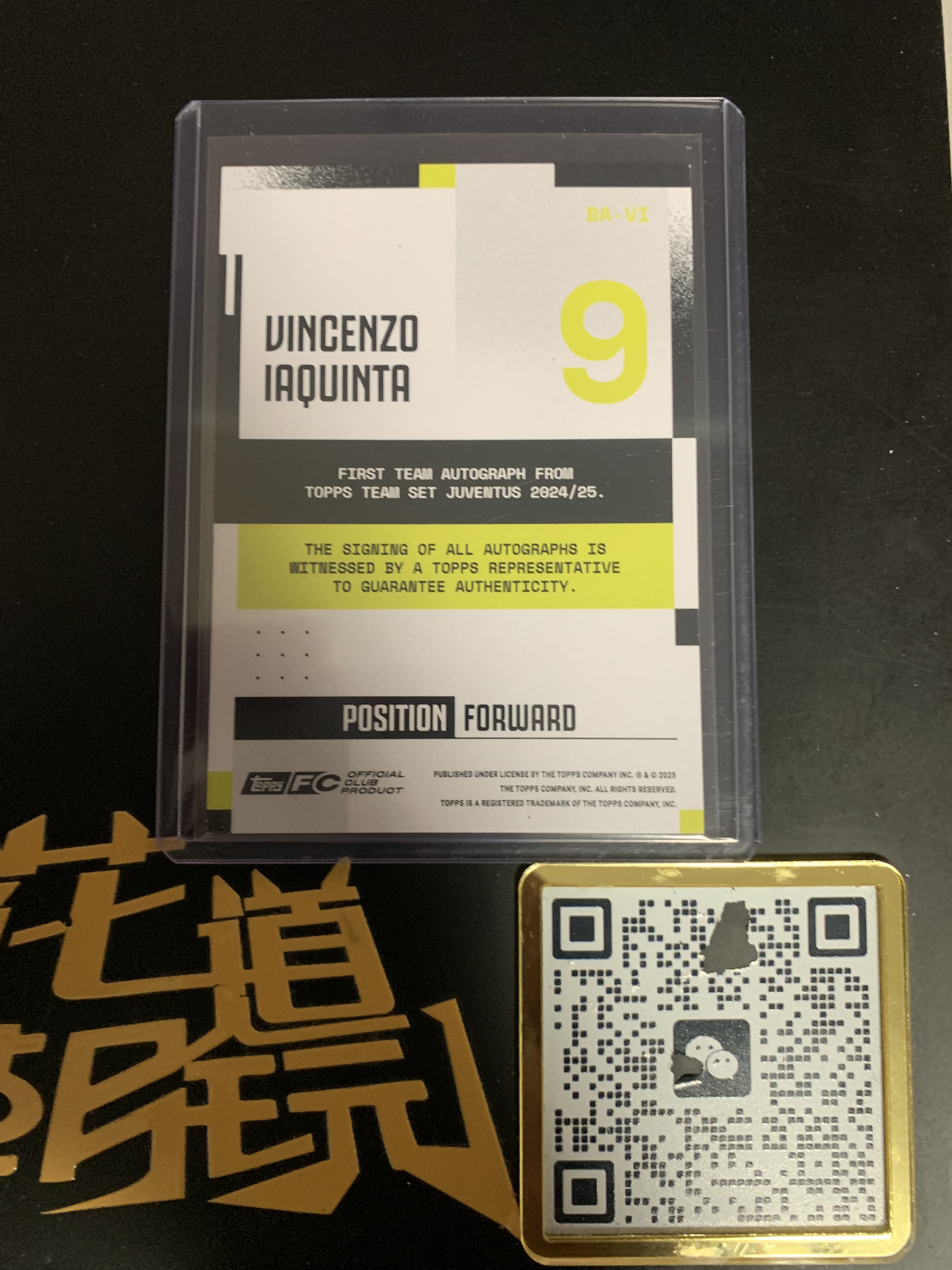2024-25 Topps team set iaquinta 尤文队盒系列 尤文 意大利 传奇名宿 中锋 亚昆塔 132/250编 签字 瑕疵如图 只合并当日订单介意勿拍【金叔代拍白糖】