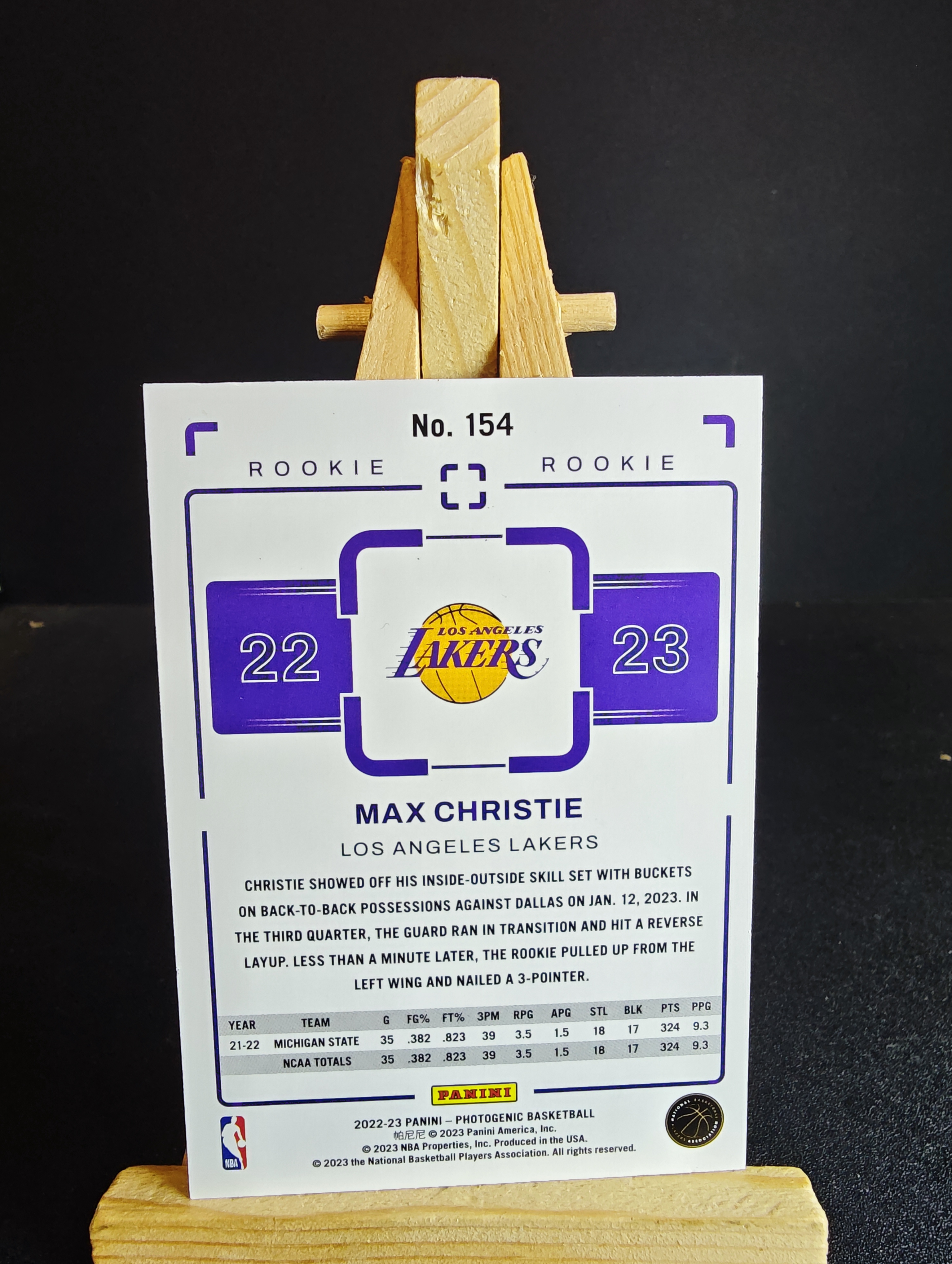 2022-23 Panini PaniniPhotoGenicNBA Max Christie RC 上镜 马克思 克里斯蒂 新秀 特卡 999编 卡品如图 91代拍