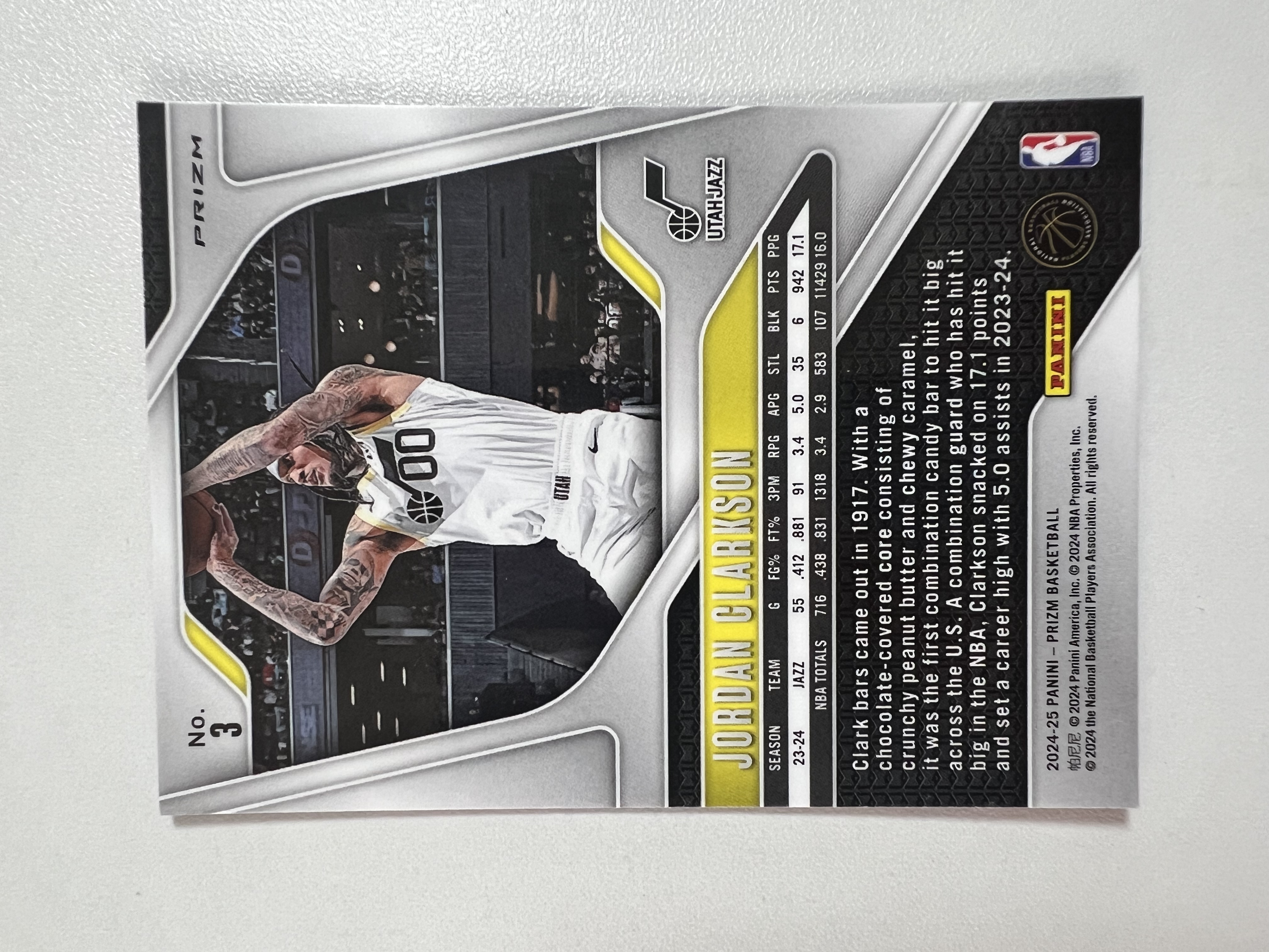 2024-25 Panini Prizm Jordan Clarkson 乔丹克拉克森 爵士 PZ系列 粉碎冰 HH03 收藏凑套 卡品如图