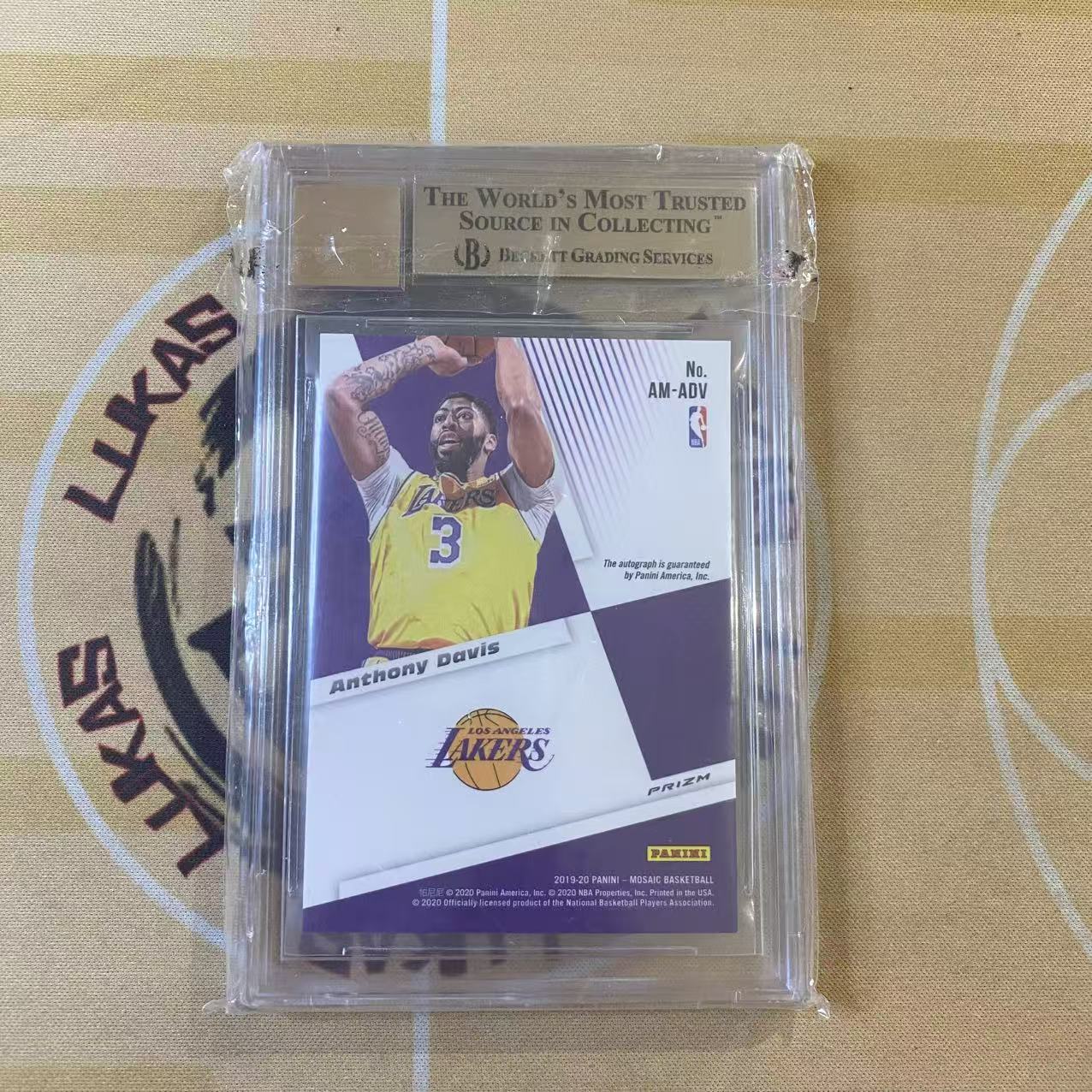撸卡厮 Lukas 1920 马赛克 湖人 总冠军 内线 浓眉哥 安东尼 戴维斯 Anthony Davi 签字卡 bgs 金标 签字10分 完美墨迹(人种)