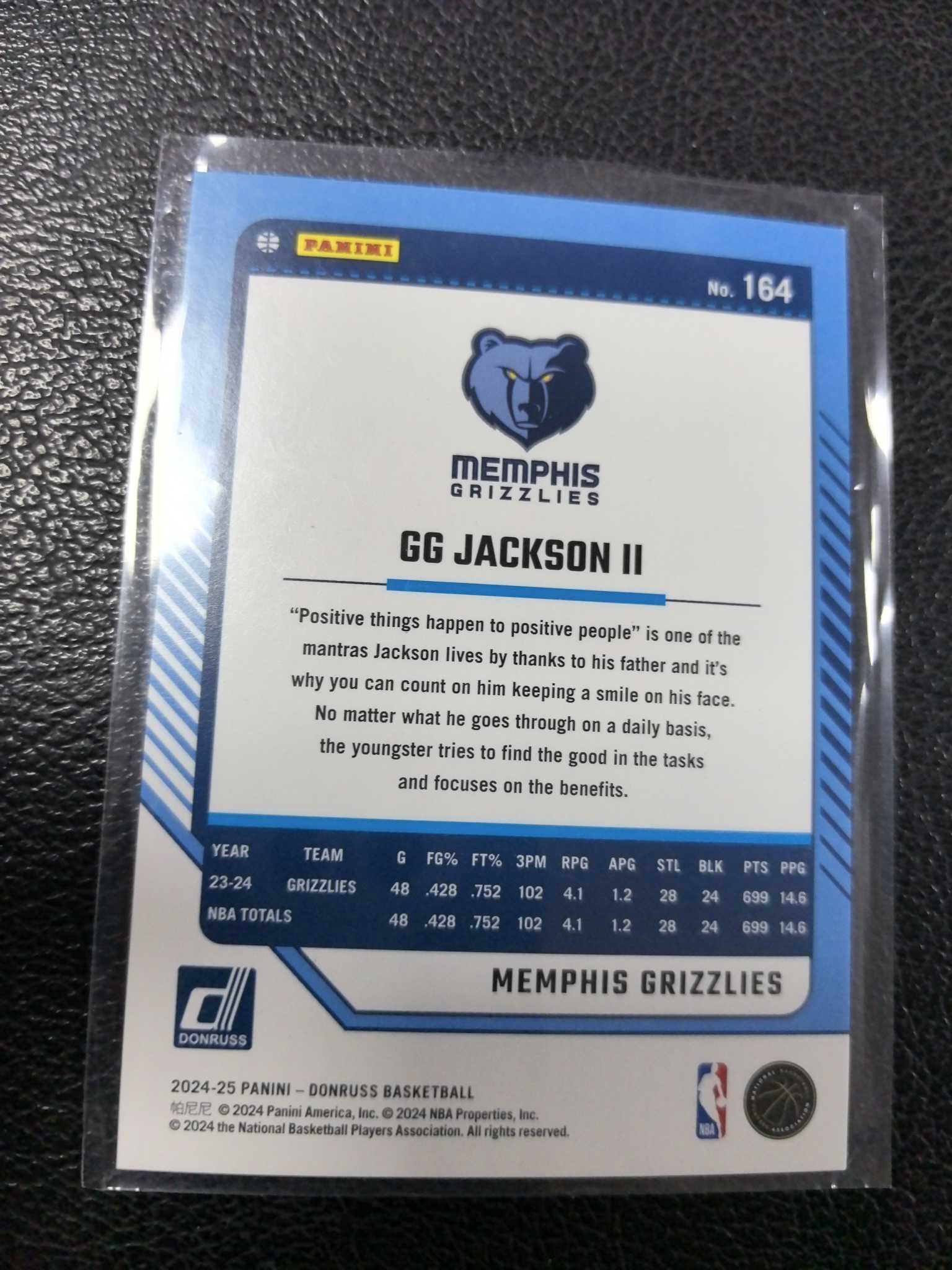 2024-25 GG杰克逊 175编 灰熊 杜蕾斯 钻石折 折射 11-3