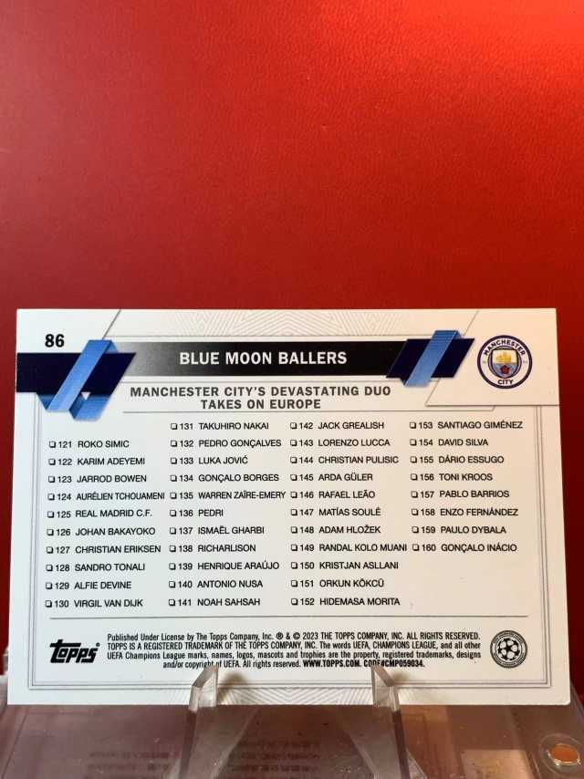 (老末精品代拍) E26 2023 Topps company Inc Blue Moon Ballers Erling Haaland 哈兰德 德布劳内 曼城 凑套必备