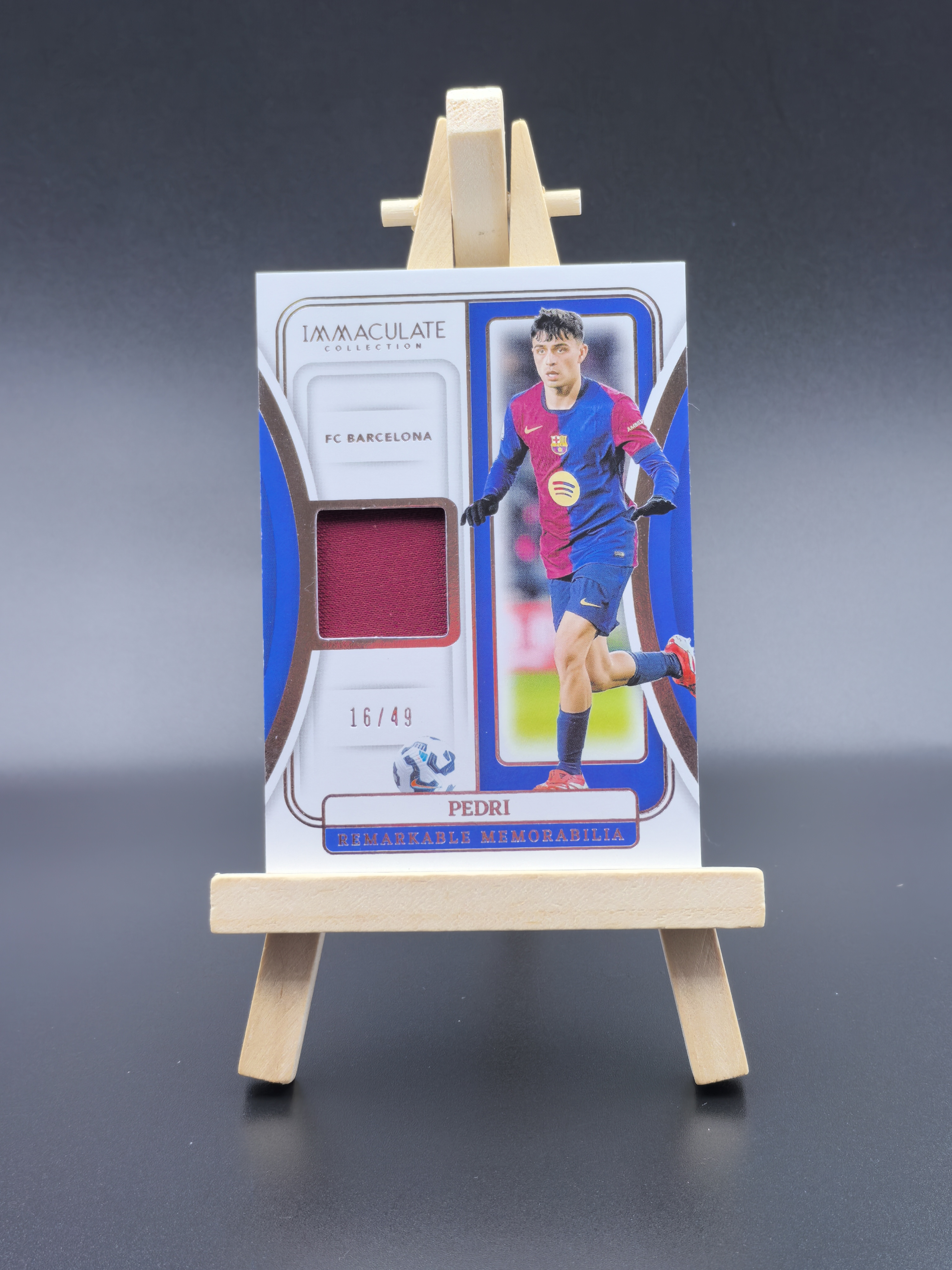 2024-25 Panini Immaculate Pedri 巴萨 巴塞罗那 西班牙 佩德里 小窗球衣物料切割 银平行 限量49编 卡品如图(生蚝哥)