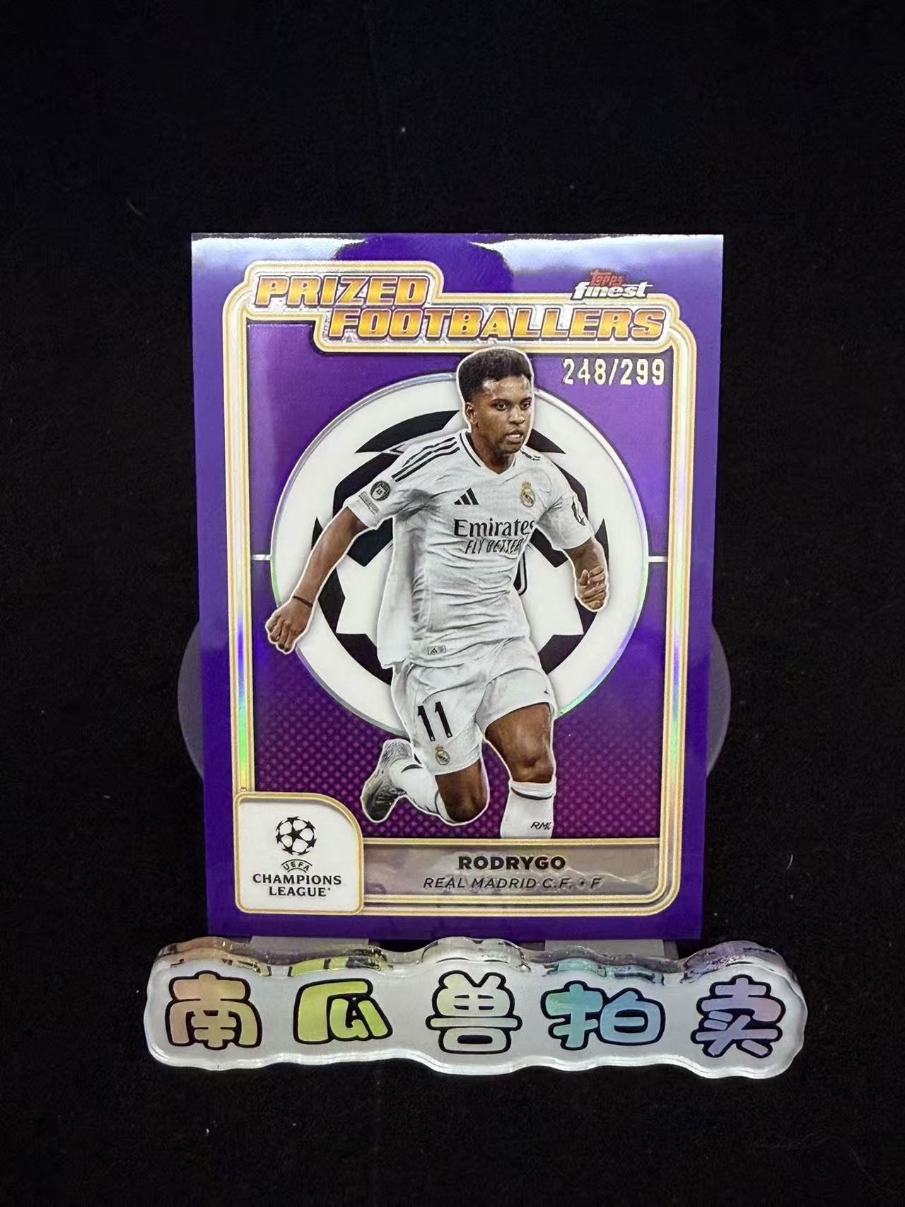 2025 Topps Finest Rodrygo 皇家马德里 罗德里戈 299编 典范球员特卡 折射 不保卡品 南瓜兽Joe11.17