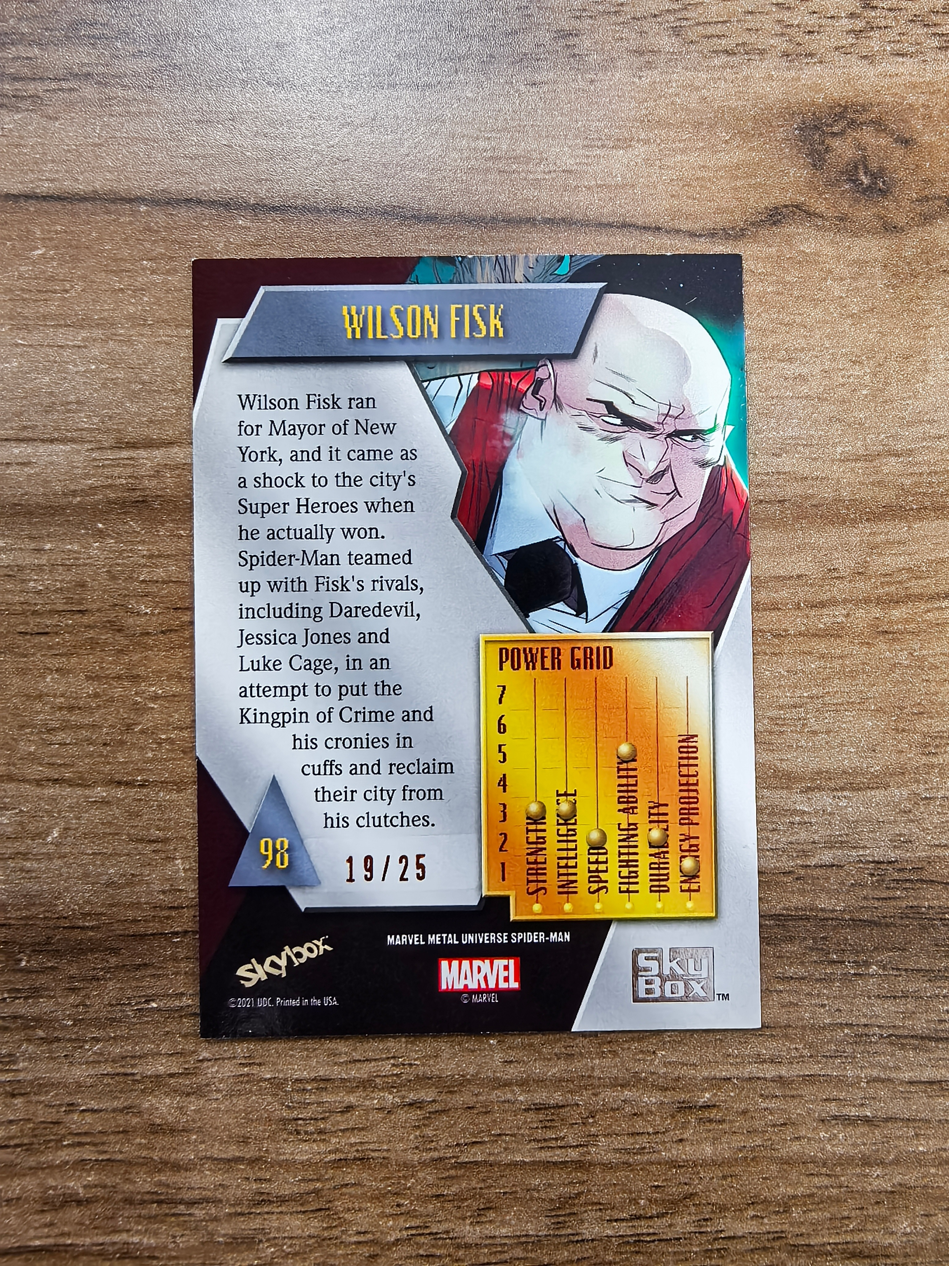 2021UD SKYBOX 漫威 Wilson Fisk 金并 19/25编 实卡精美 卡品如图 收藏必入 流浪