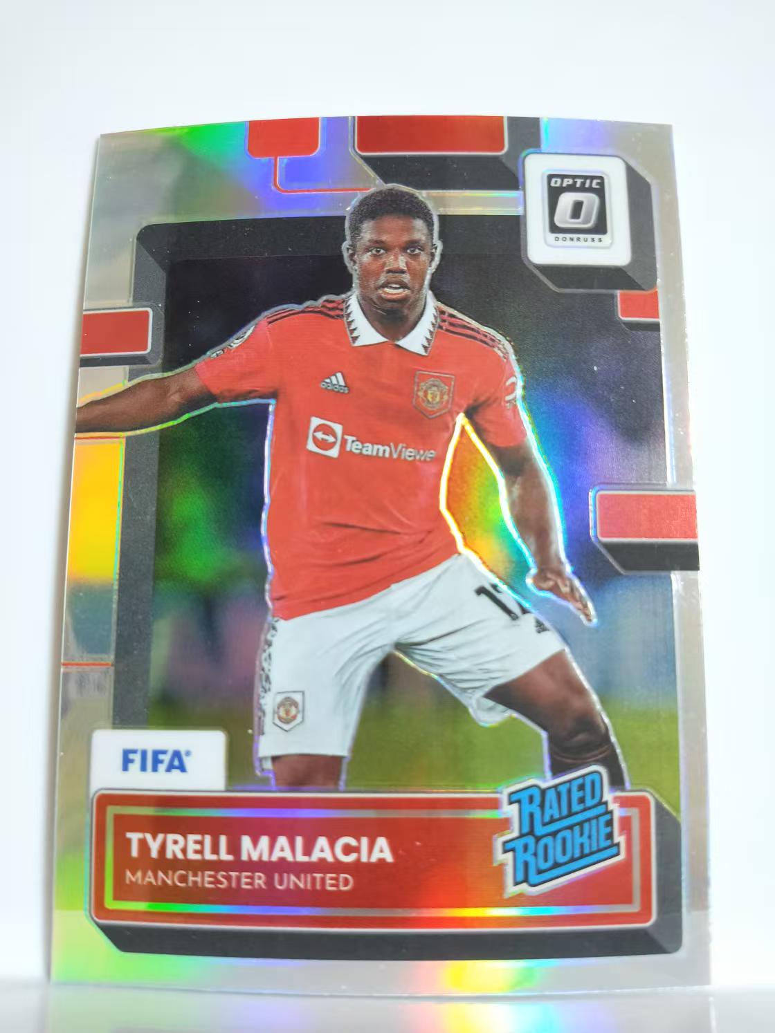 2022-23 Panini Donruss tyrell malacia 曼联 新秀 RC 蒂雷尔 马拉西亚  银折 杜蕾斯O版 Optic 卡品如图 C036B