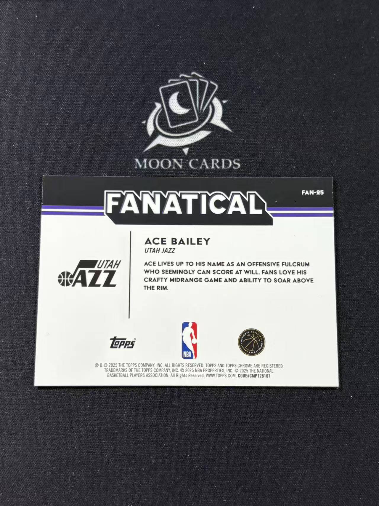 【梦卡拍卖】2025-26 Topps Chrome Ace Bailey 狂热球迷 大比例 特卡 爵士 新秀 艾斯 贝利 拜利 新秀rc #DD# 旧A06