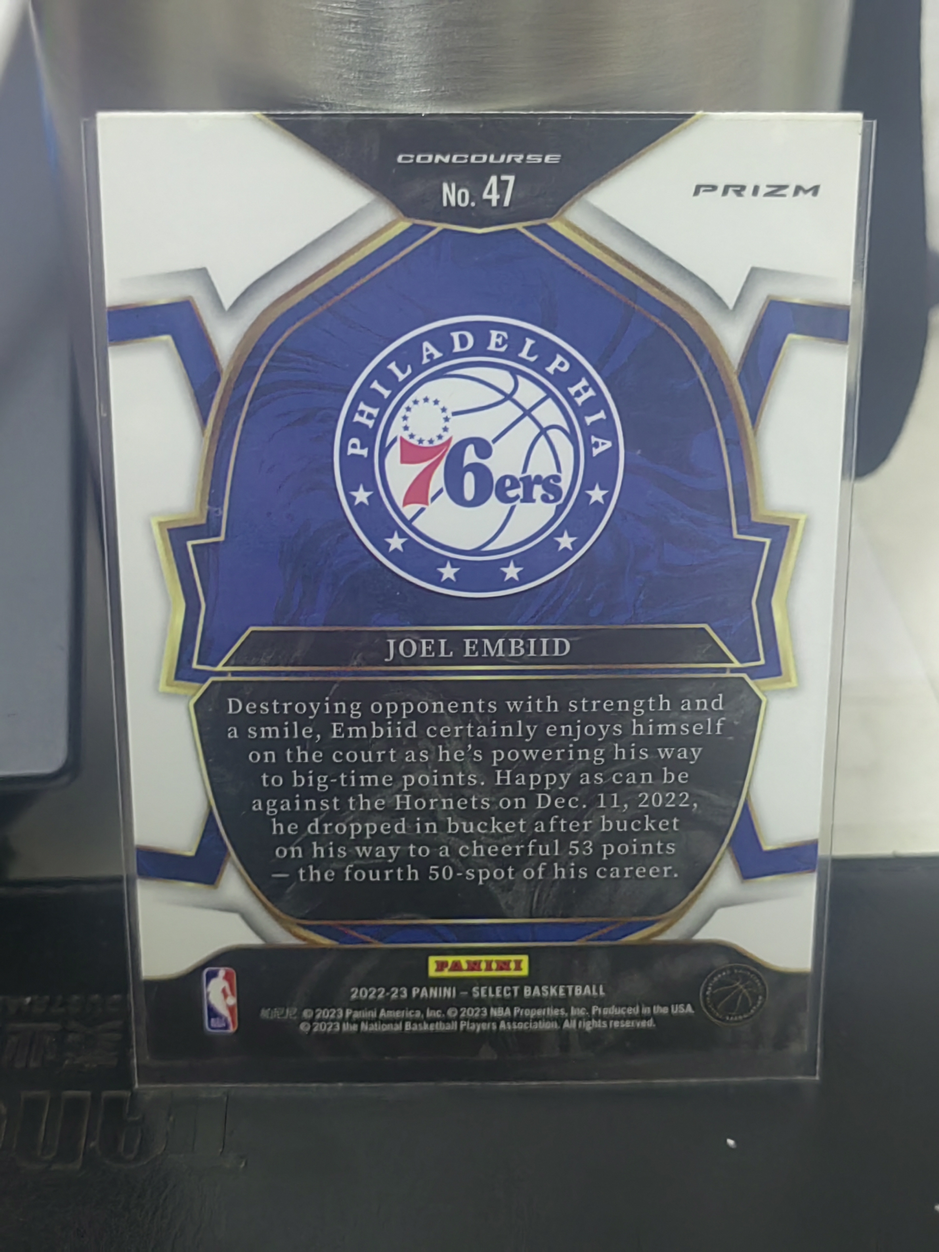 2022-23 Panini Select Joel Embiid Select 蓝碎冰 乔尔 恩比德 大帝 76人 篮 白边白角 不保卡品 卡品如图