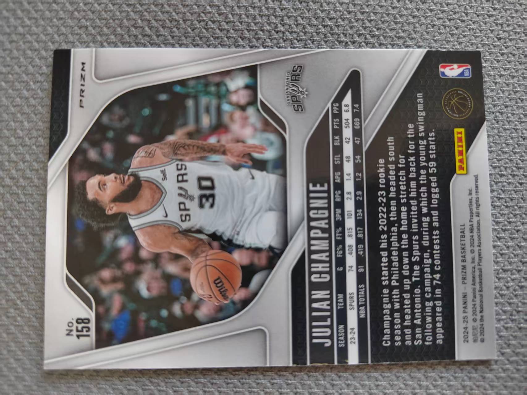 2024-25 Panini Prizm Julian Champagnie 朱利安尚帕尼 马刺 PZ银折 收藏凑套 卡品如图 免费代拍(XS005)