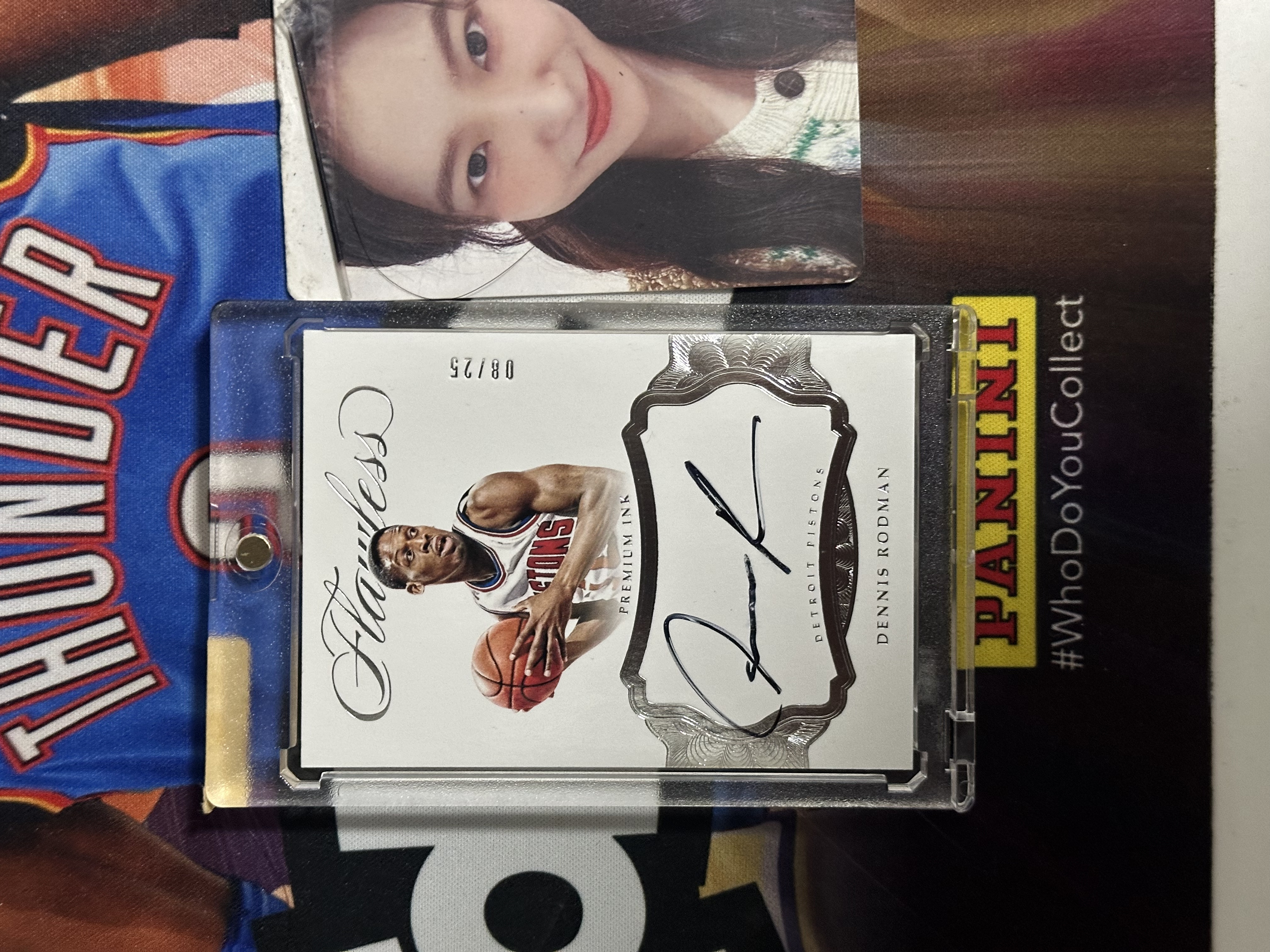 2016-17 Panini Flawless Dennis Rodman 【小猪包代卖】活塞 罗德曼 手提 25编 签字 卡签 全签 ink特卡 稀有 墨迹如图 cc 凯文