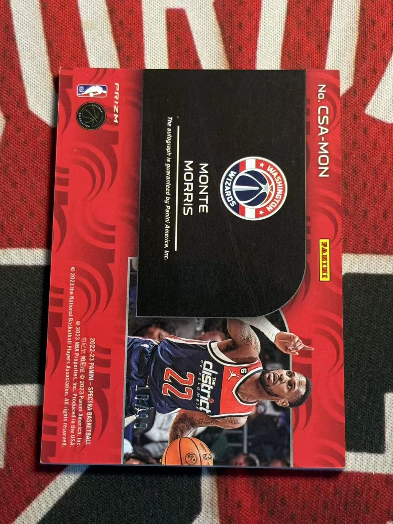 2022-23 PANINI SPECTRA Monte Morris 光谱系列 奇才 神射手 蒙特莫里斯 99编 签字卡 银折 折射 专收凑套必备【烂臭嘴拍卖】