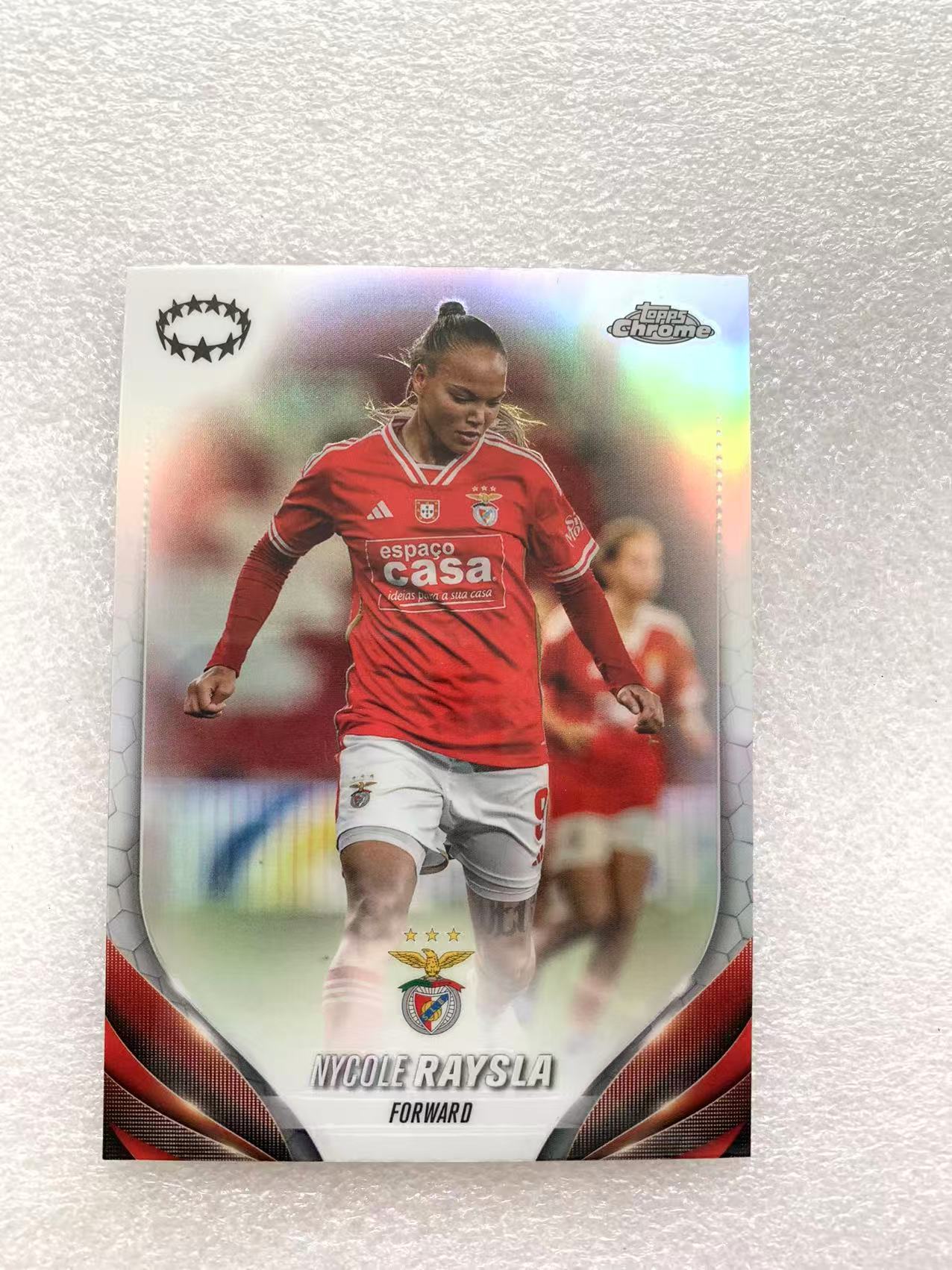 2024 Topps Chrome Nycole Raysla 欧冠 本菲卡 女足 雷斯拉 银折 折射 收藏必备
