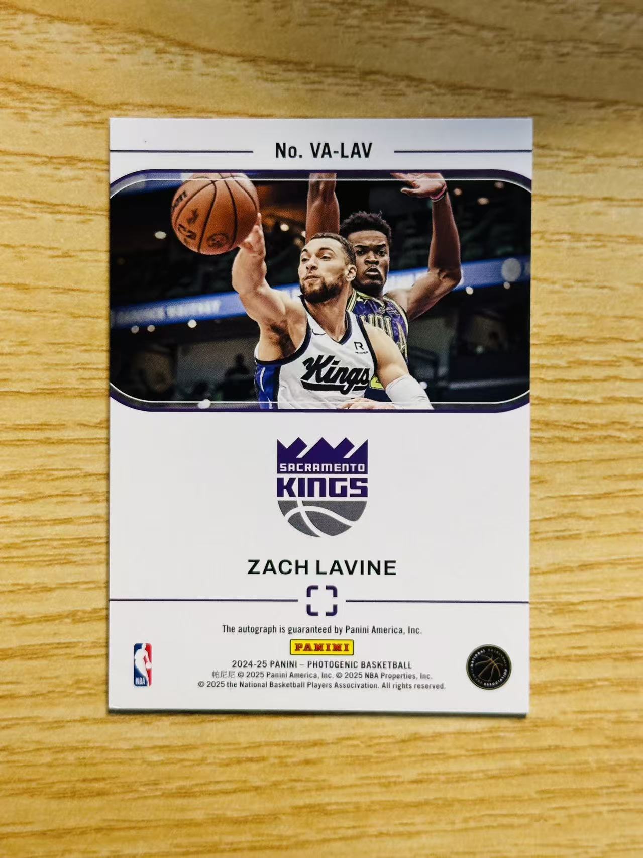 2024-25 Panini Photogenic Zach LaVine 扎克 拉文 上镜 国王 碎冰折 签字 18/49编