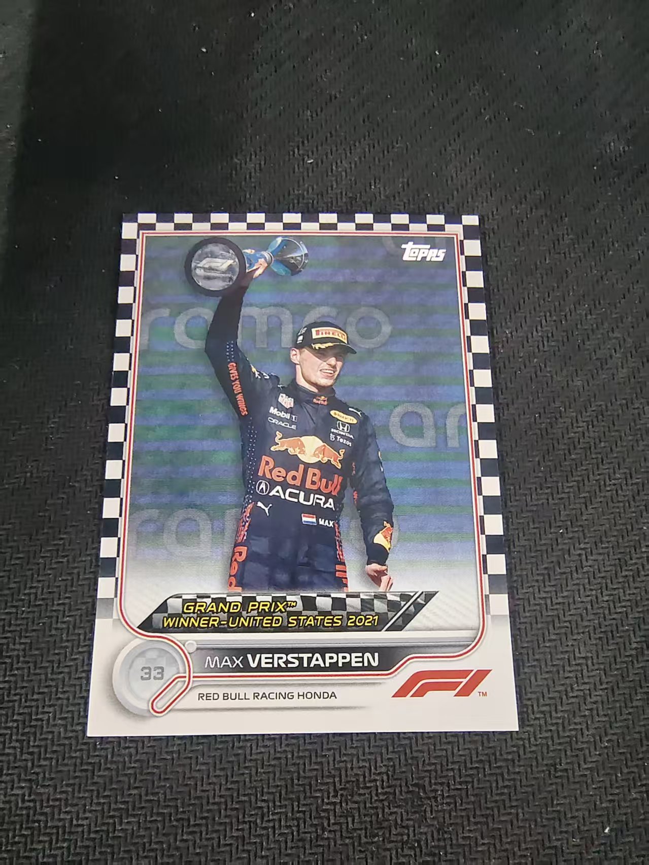 【汽水拍卖】2022 Topps Chrome F1 Max Verstappen 维斯塔潘 红牛 黑白棋盘 划痕 边角瑕疵 #167
